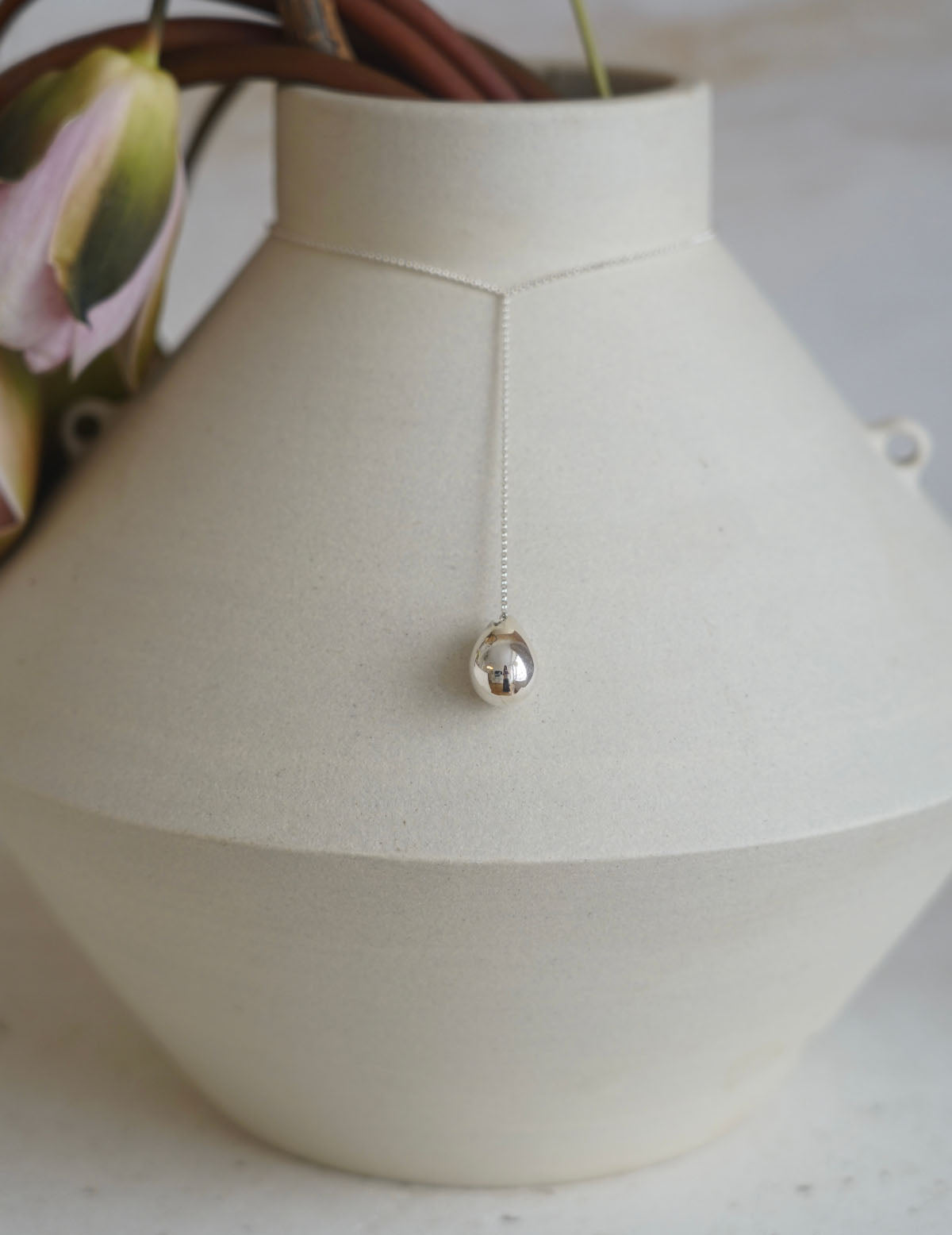 露珠垂墜項鍊 L・銀