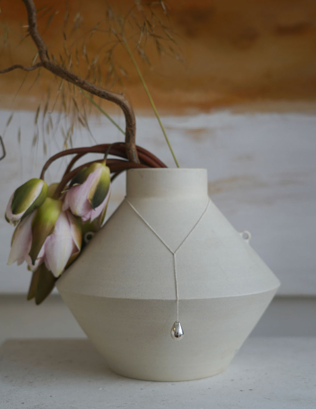 Drop Line Necklace L・Silver