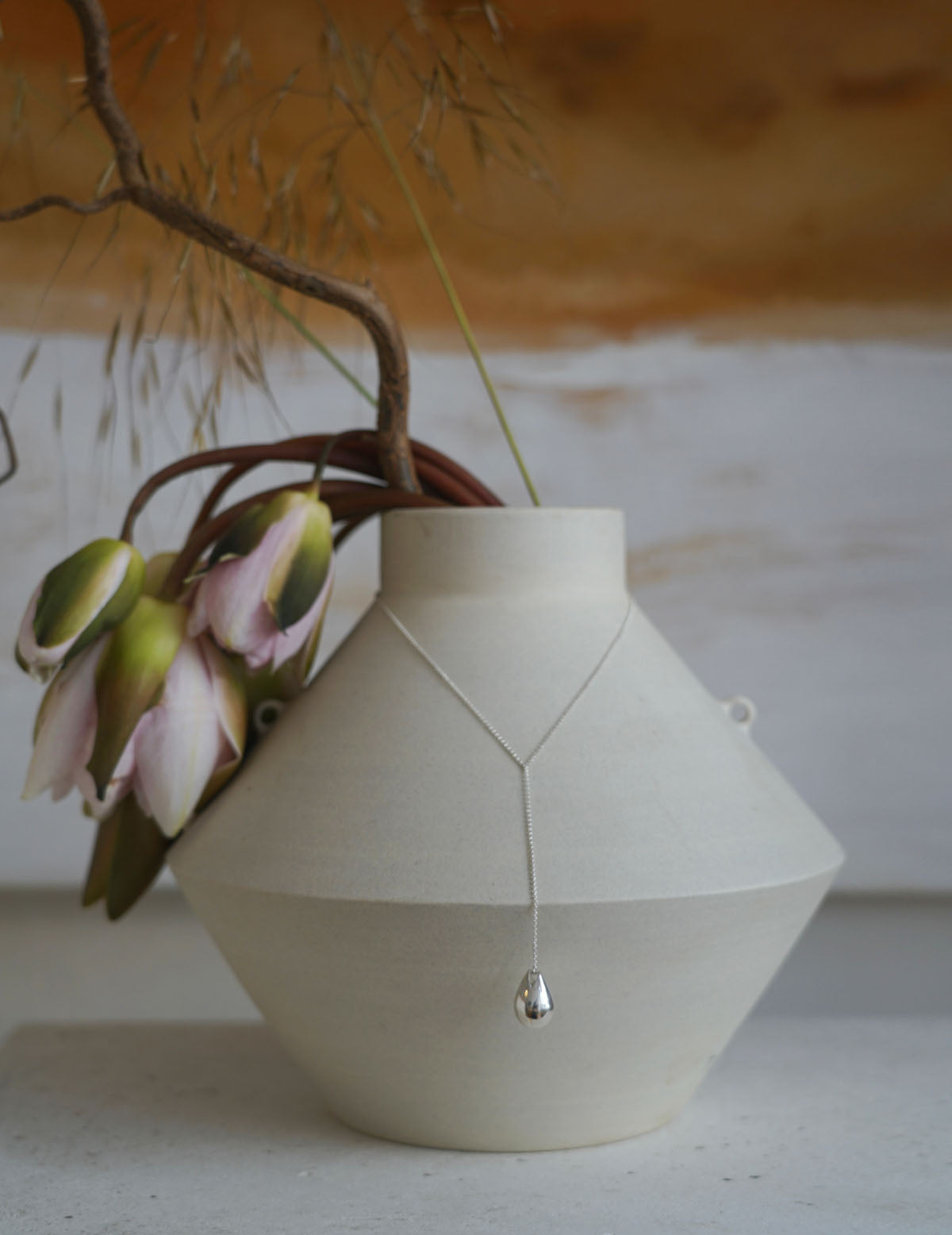 露珠垂墜項鍊 L・銀