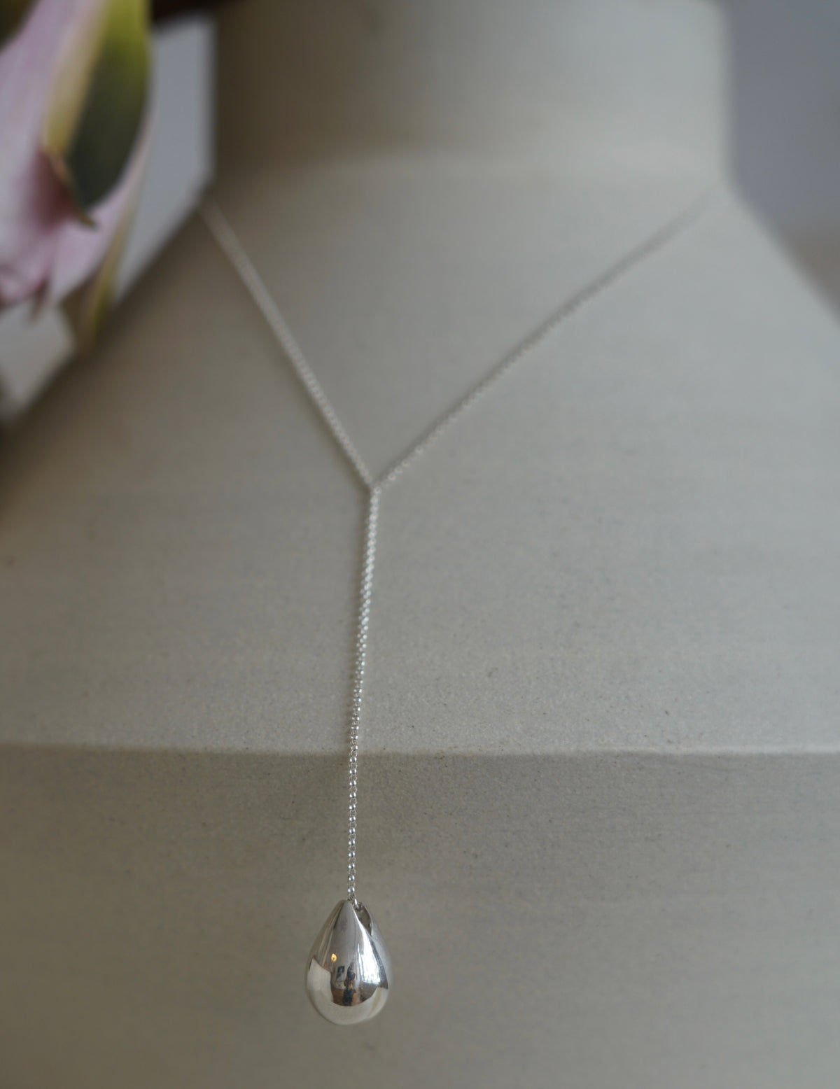 露珠垂墜項鍊 L・銀