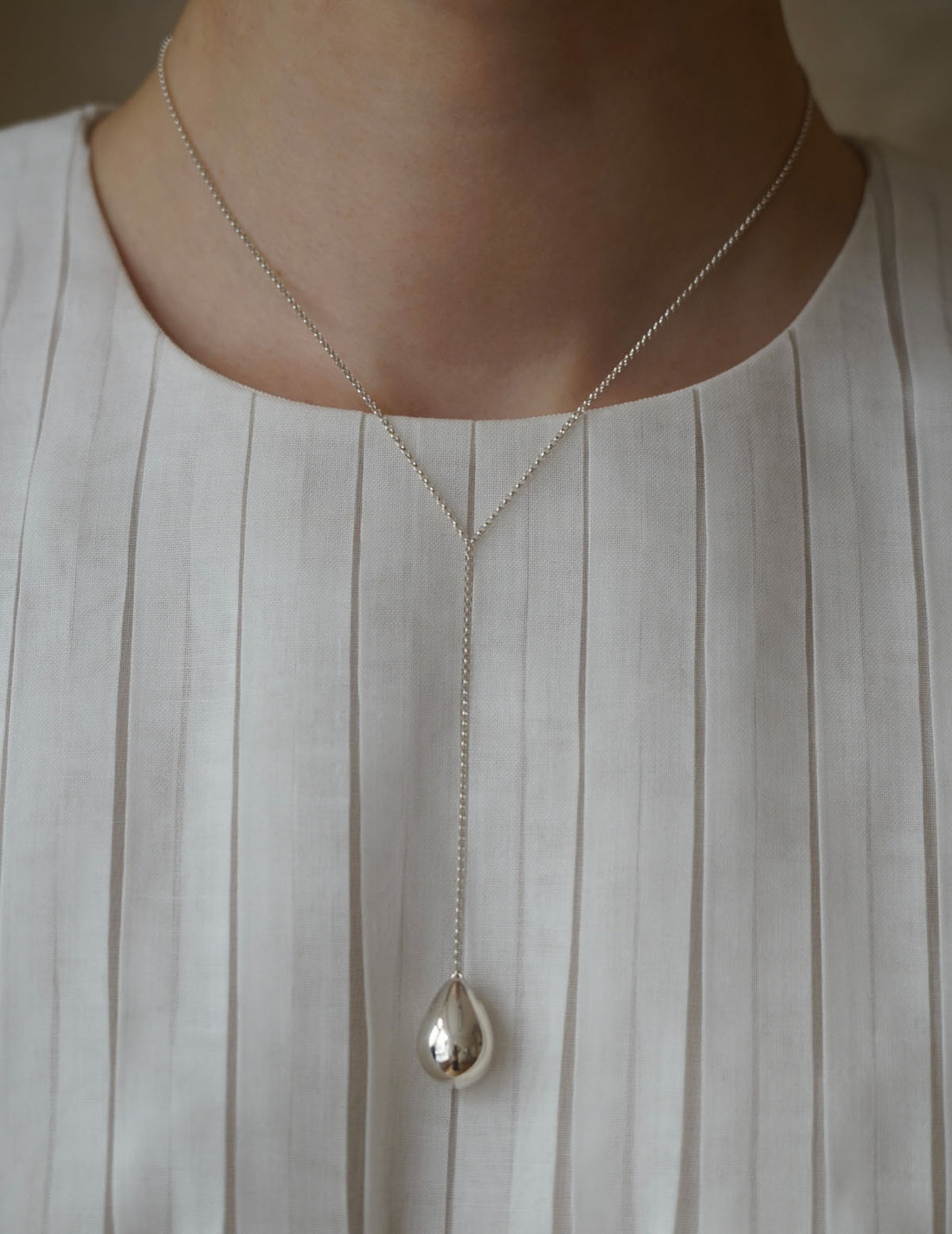 Drop Line Necklace L・Silver