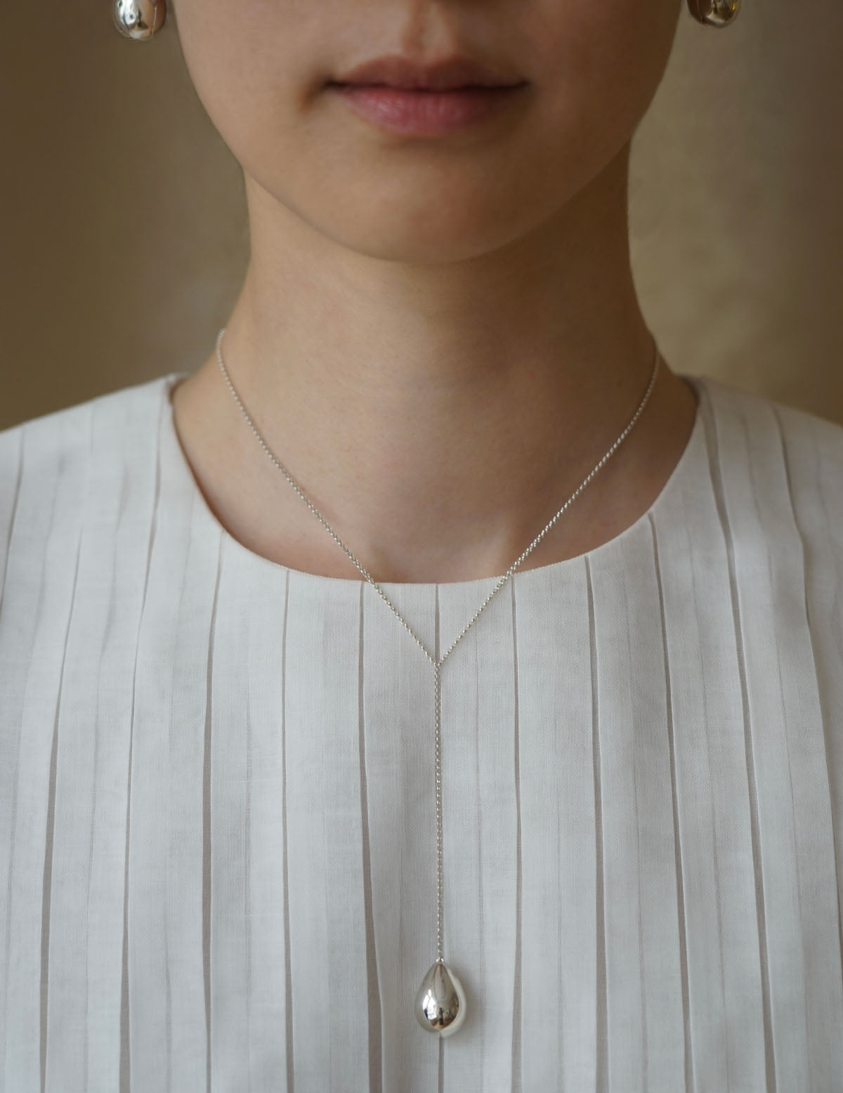 露珠垂墜項鍊 L・銀