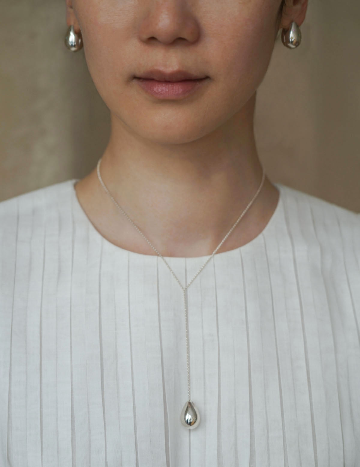 露珠垂墜項鍊 L・銀