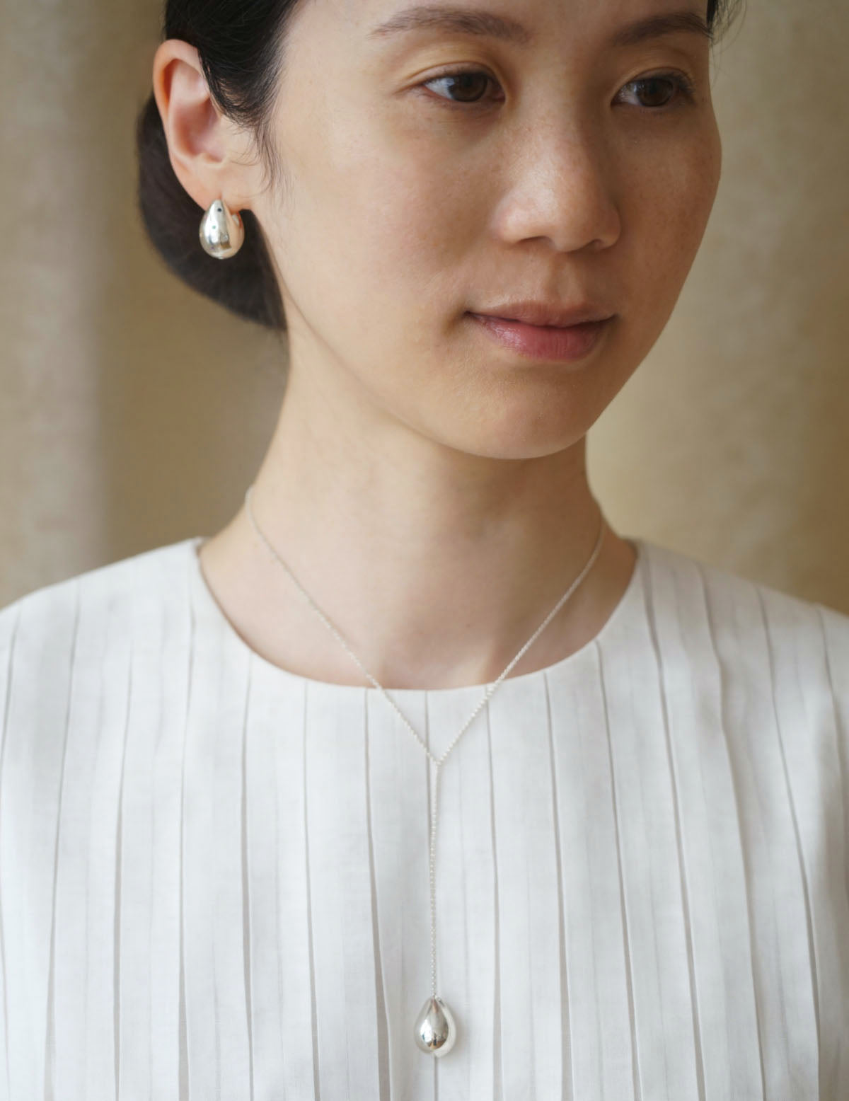 Drop Line Necklace L・Silver
