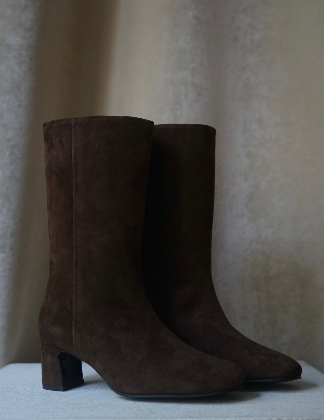 Vénezia 絨面中筒靴・栗棕色