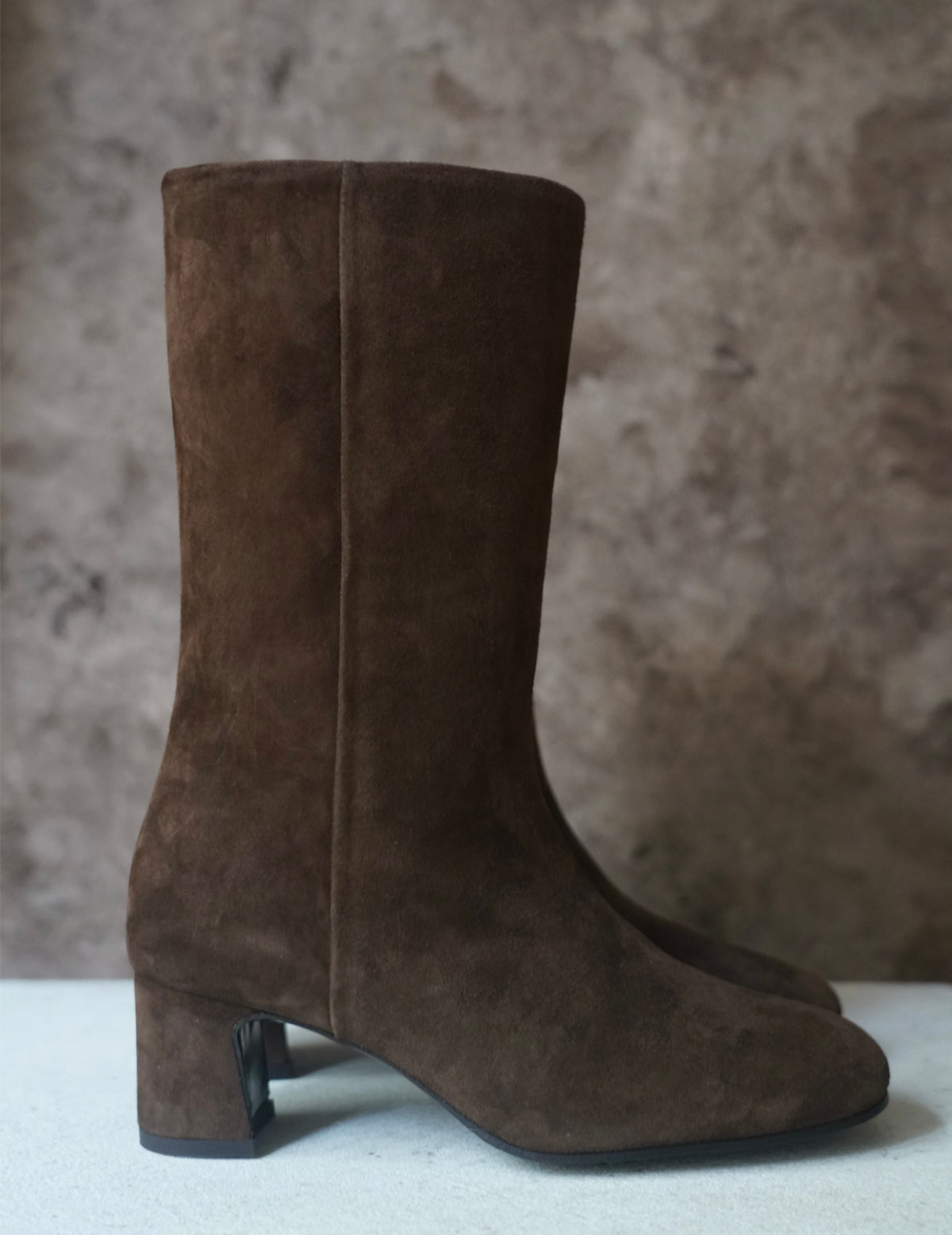 Vénezia 絨面中筒靴・栗棕色