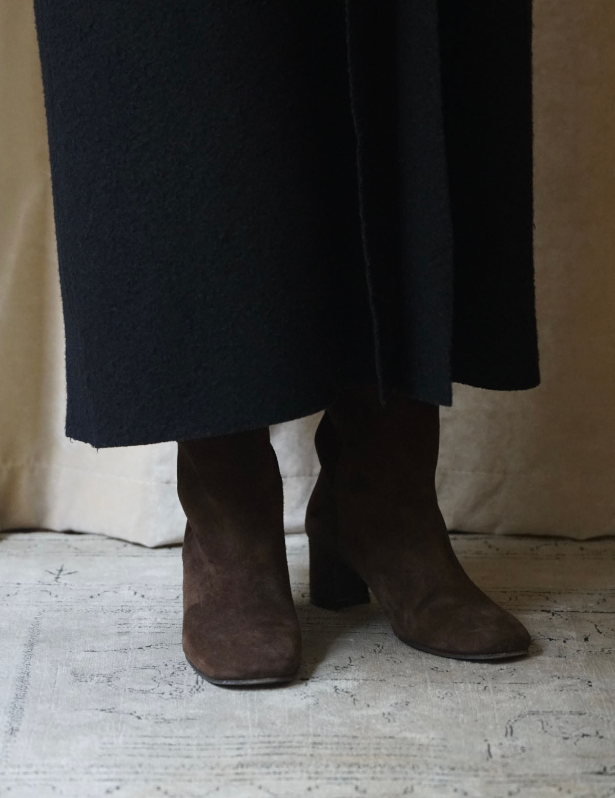 Vénezia 絨面中筒靴・栗棕色