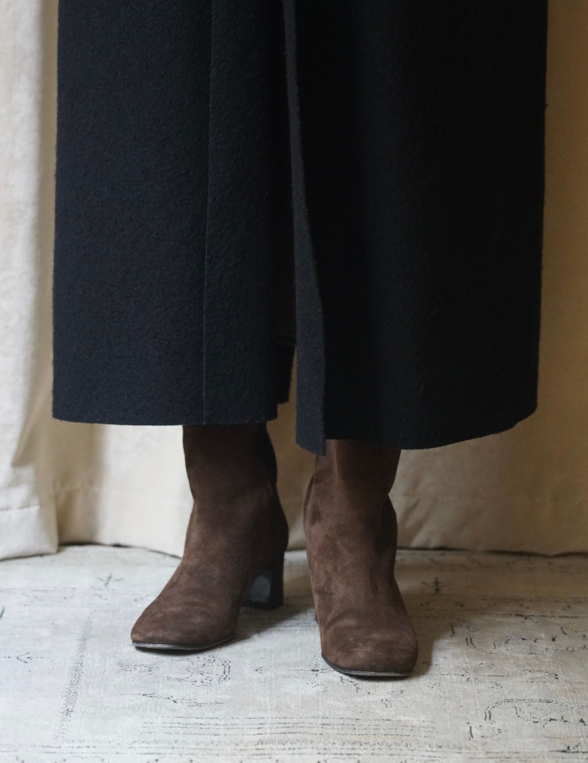 Vénezia 絨面中筒靴・栗棕色