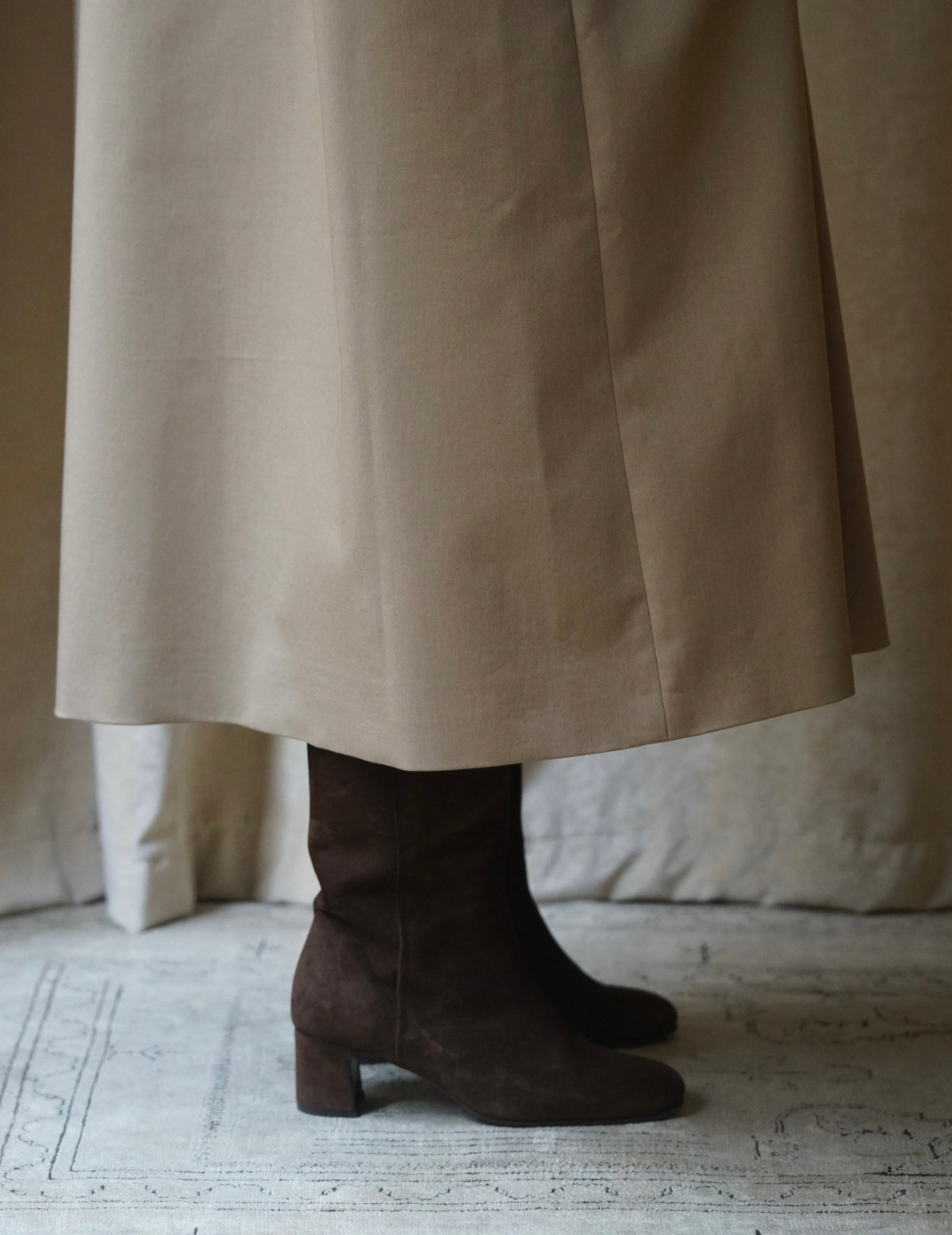 Vénezia 絨面中筒靴・栗棕色