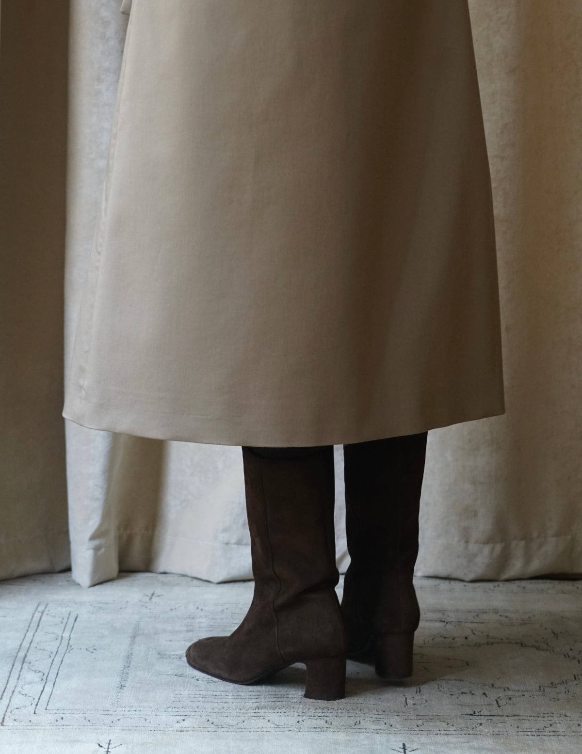 Vénezia 絨面中筒靴・栗棕色