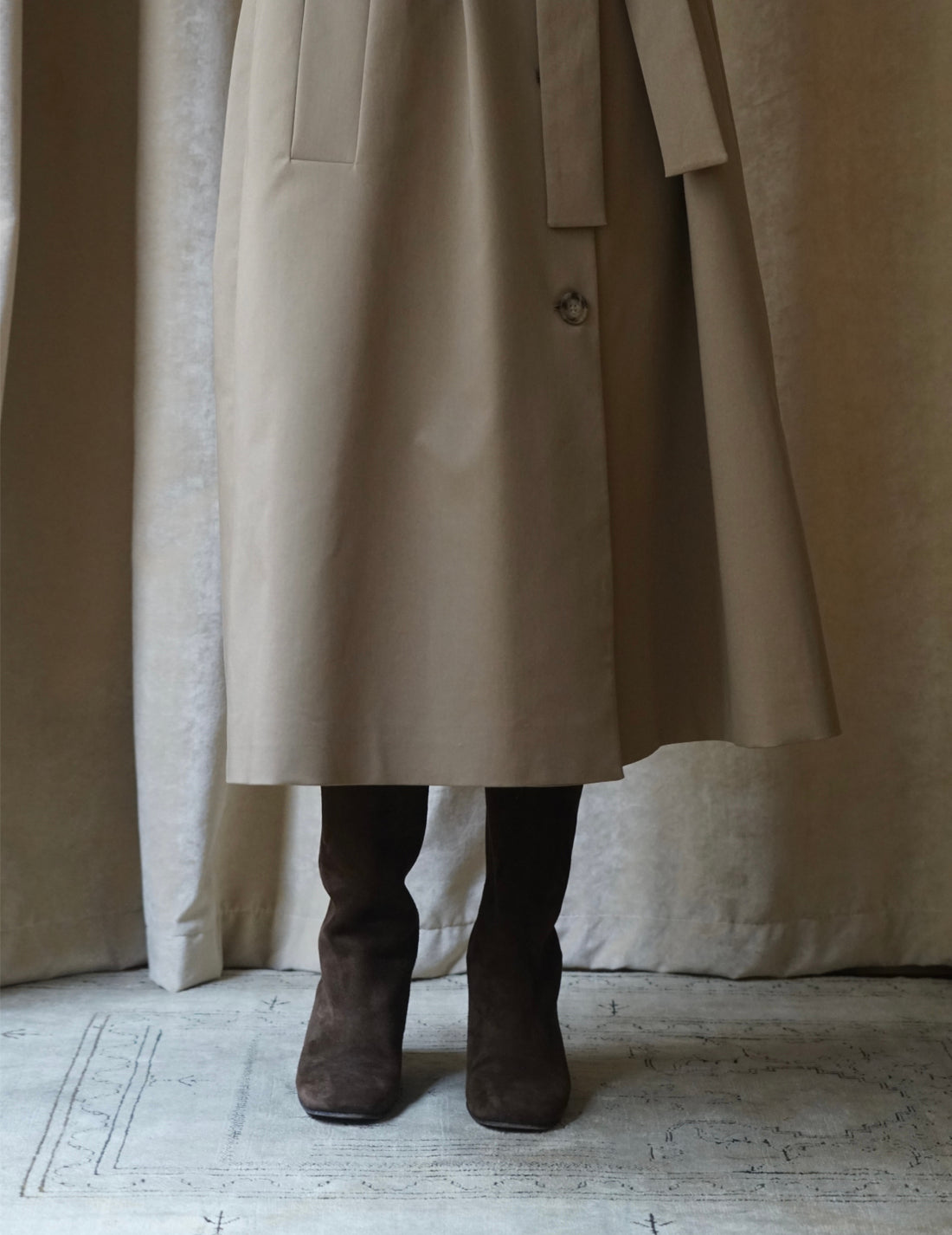 Vénezia 絨面中筒靴・栗棕色