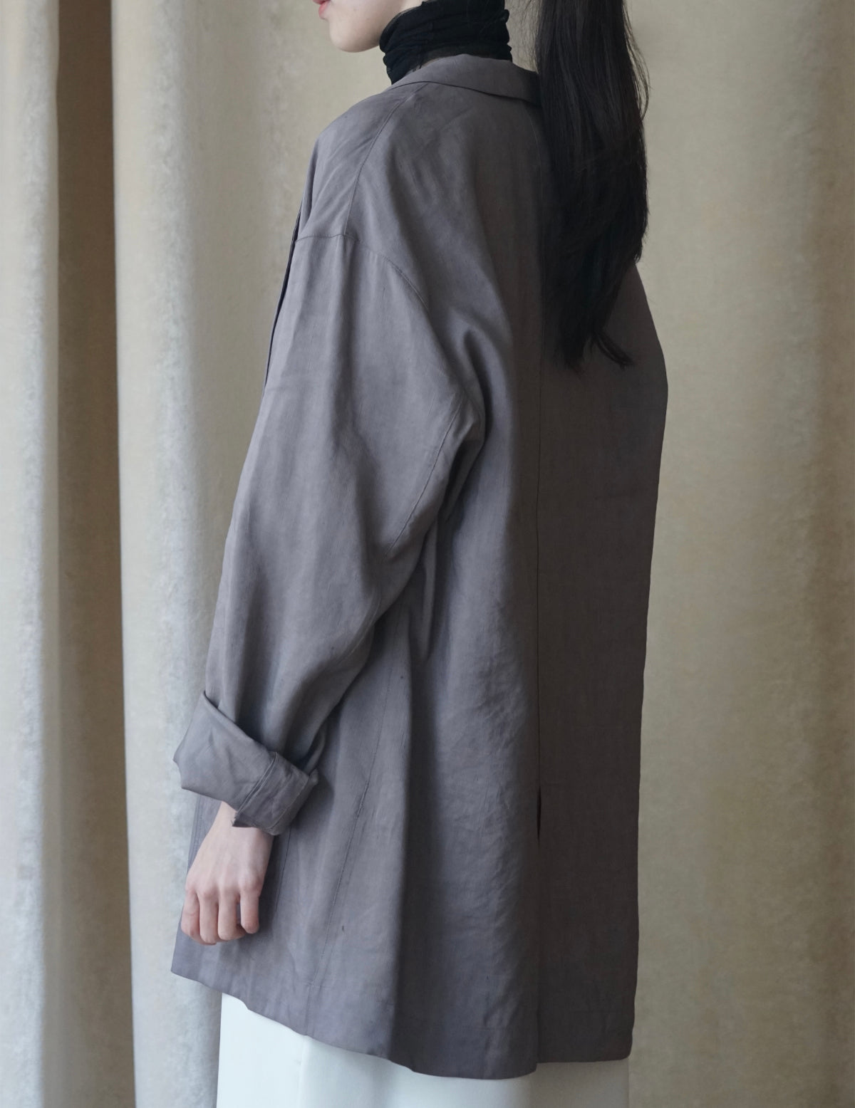 She 亞麻混紡西裝外套・ 薰衣草紫