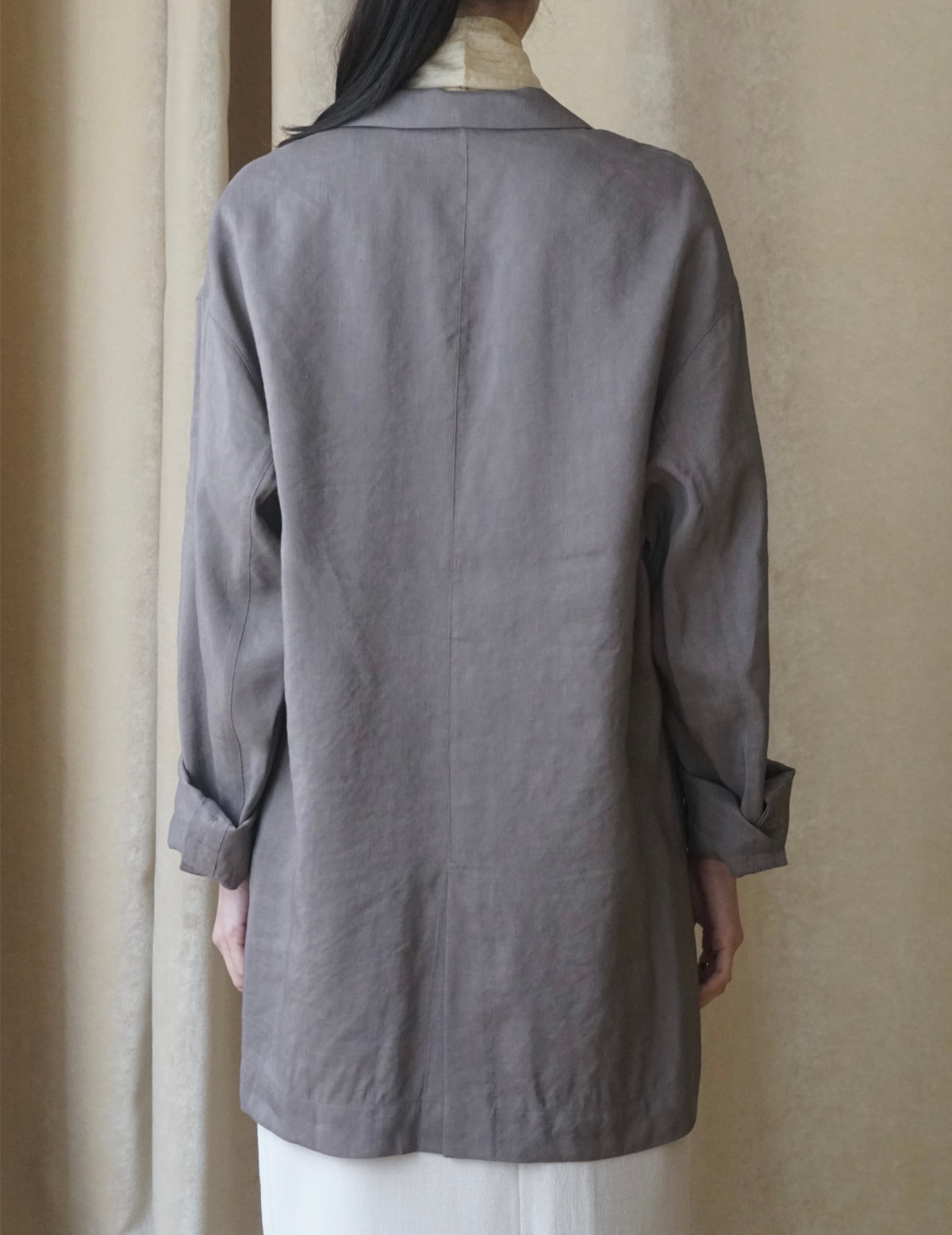 She 亞麻混紡西裝外套・ 薰衣草紫