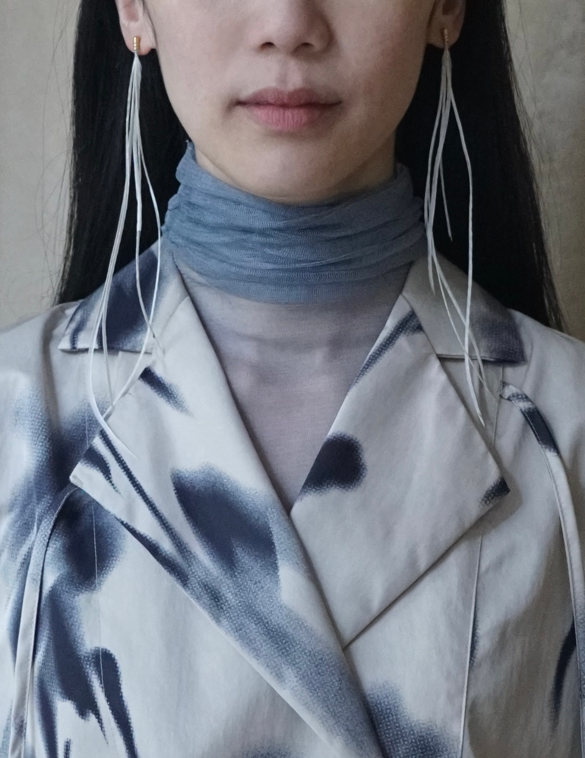 Feather Earring・ White