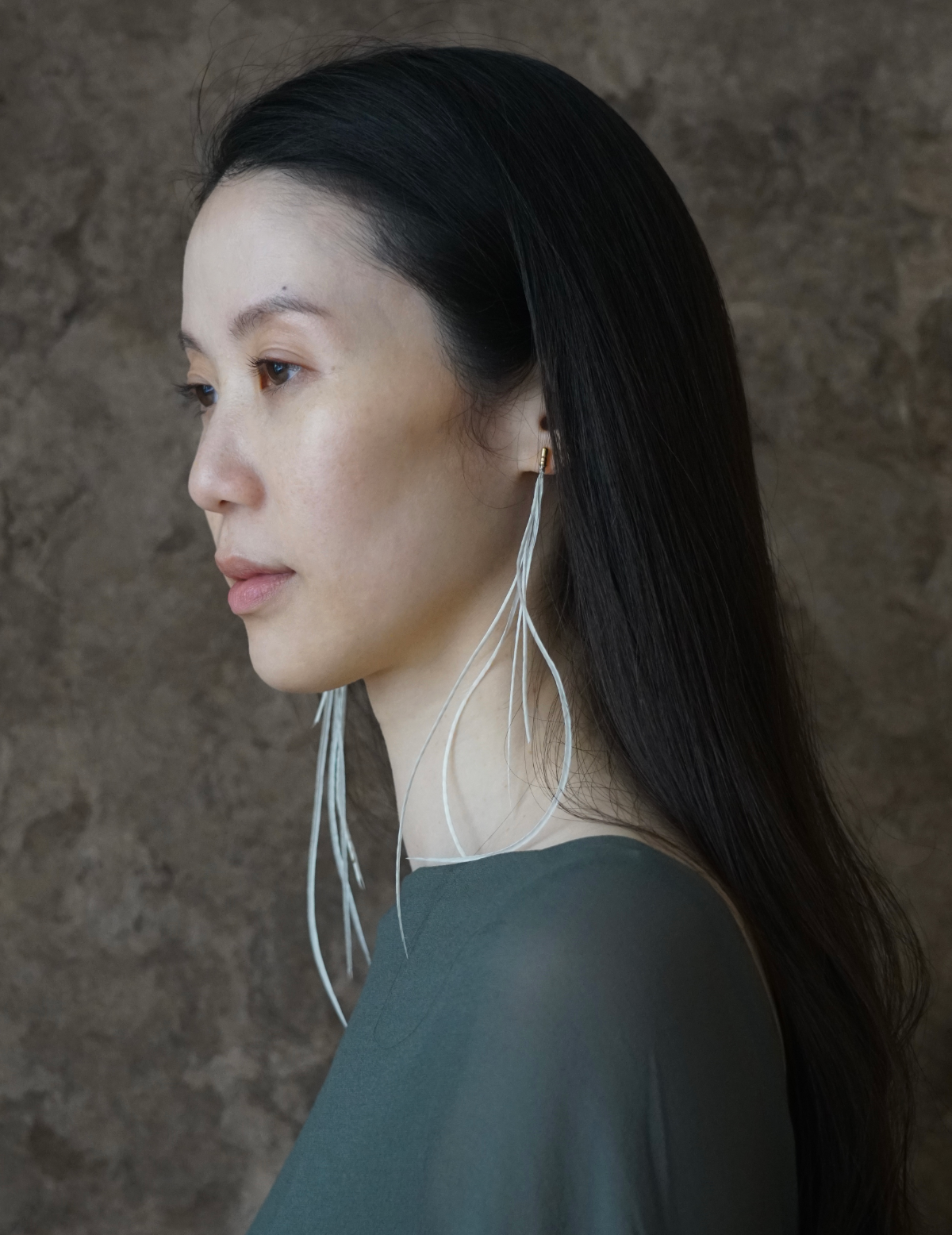 Feather Earring・ White