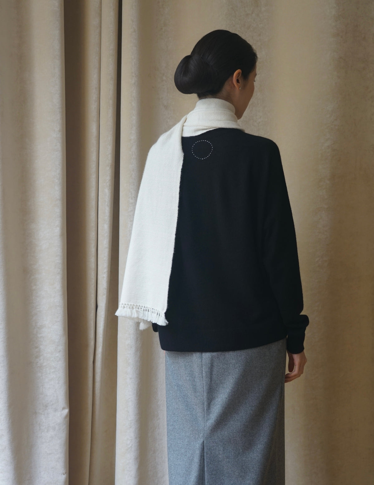 Classic Pure Cashmere Scarf・Cream