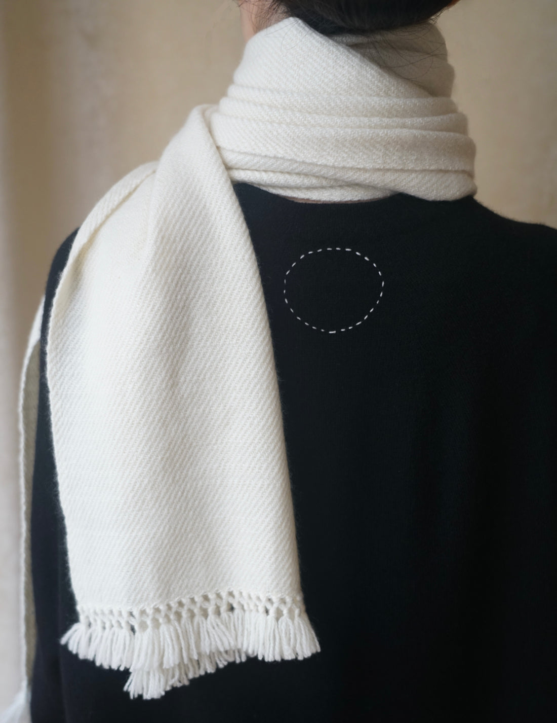 Classic Pure Cashmere Scarf・Cream