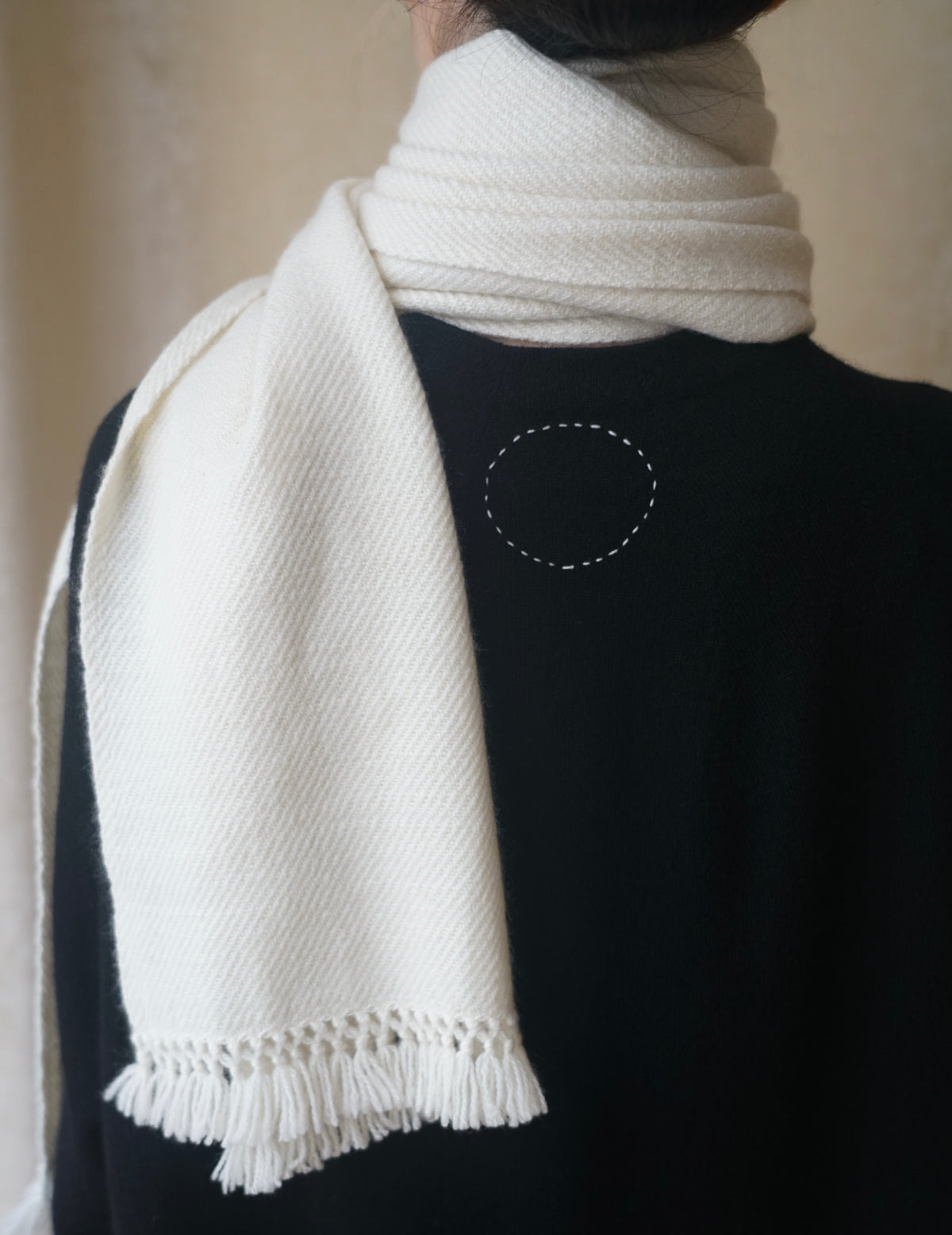 Classic Pure Cashmere Scarf・Cream