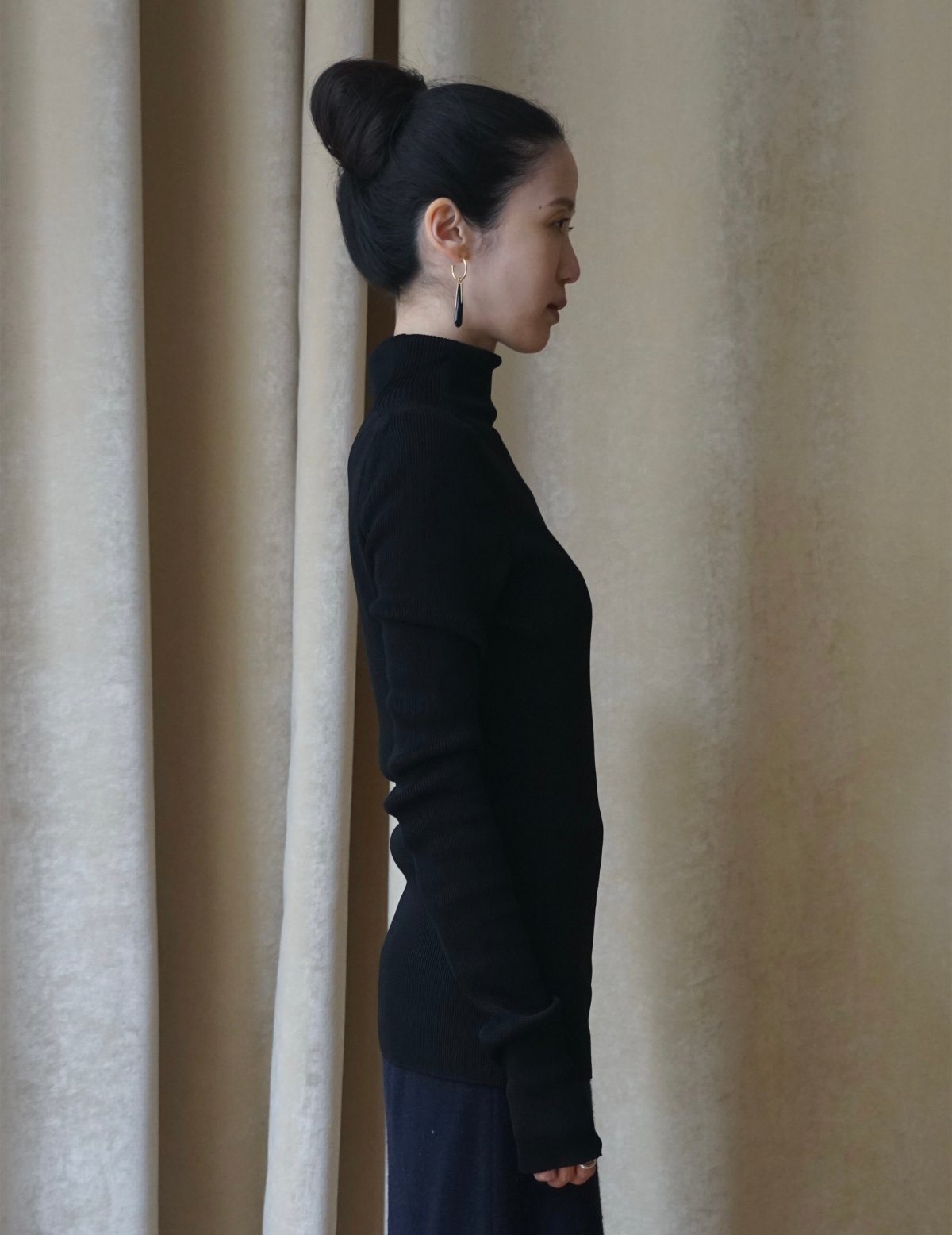 Ribbed Mockneck Knit Top