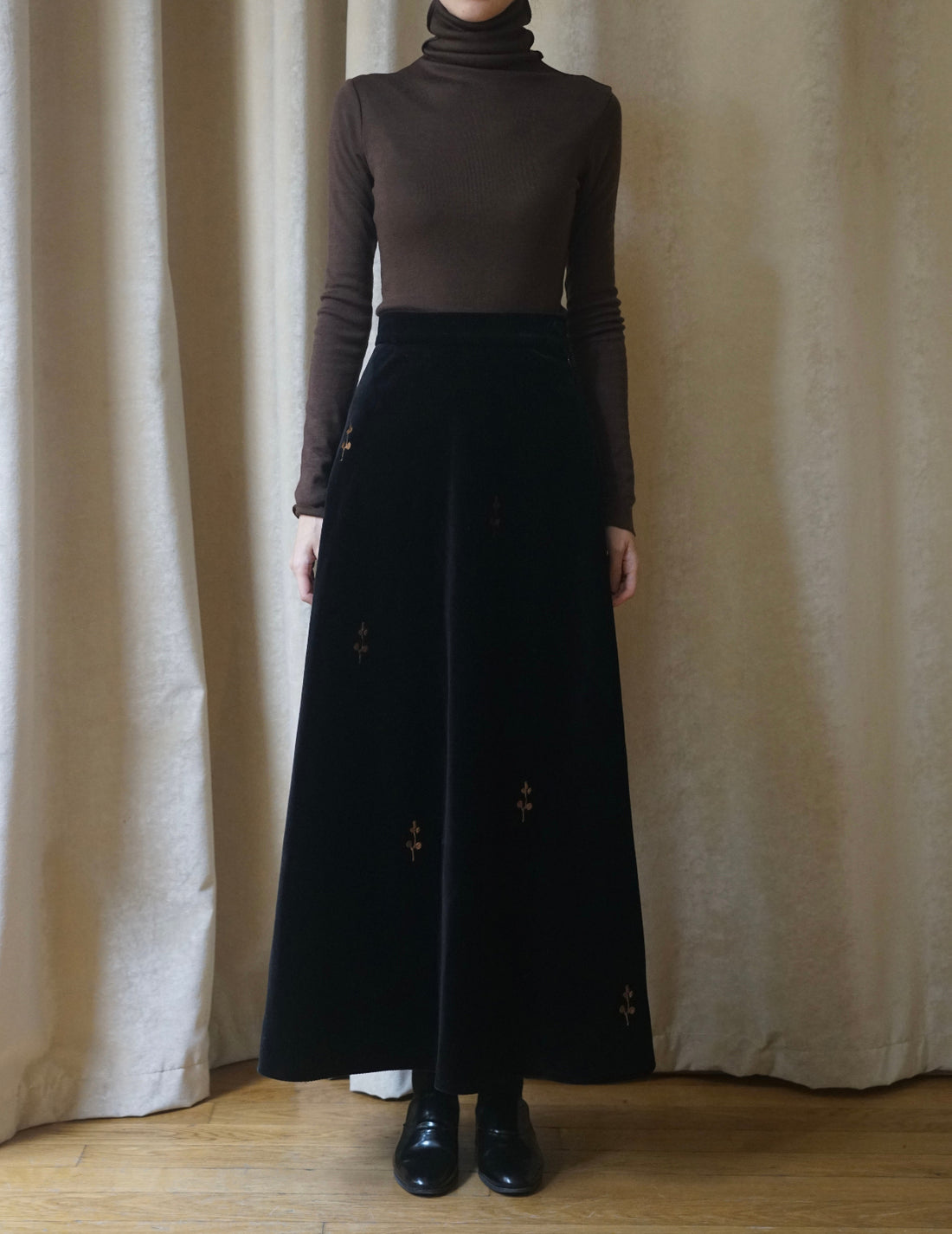 Velvet Black “Rose” Skirt