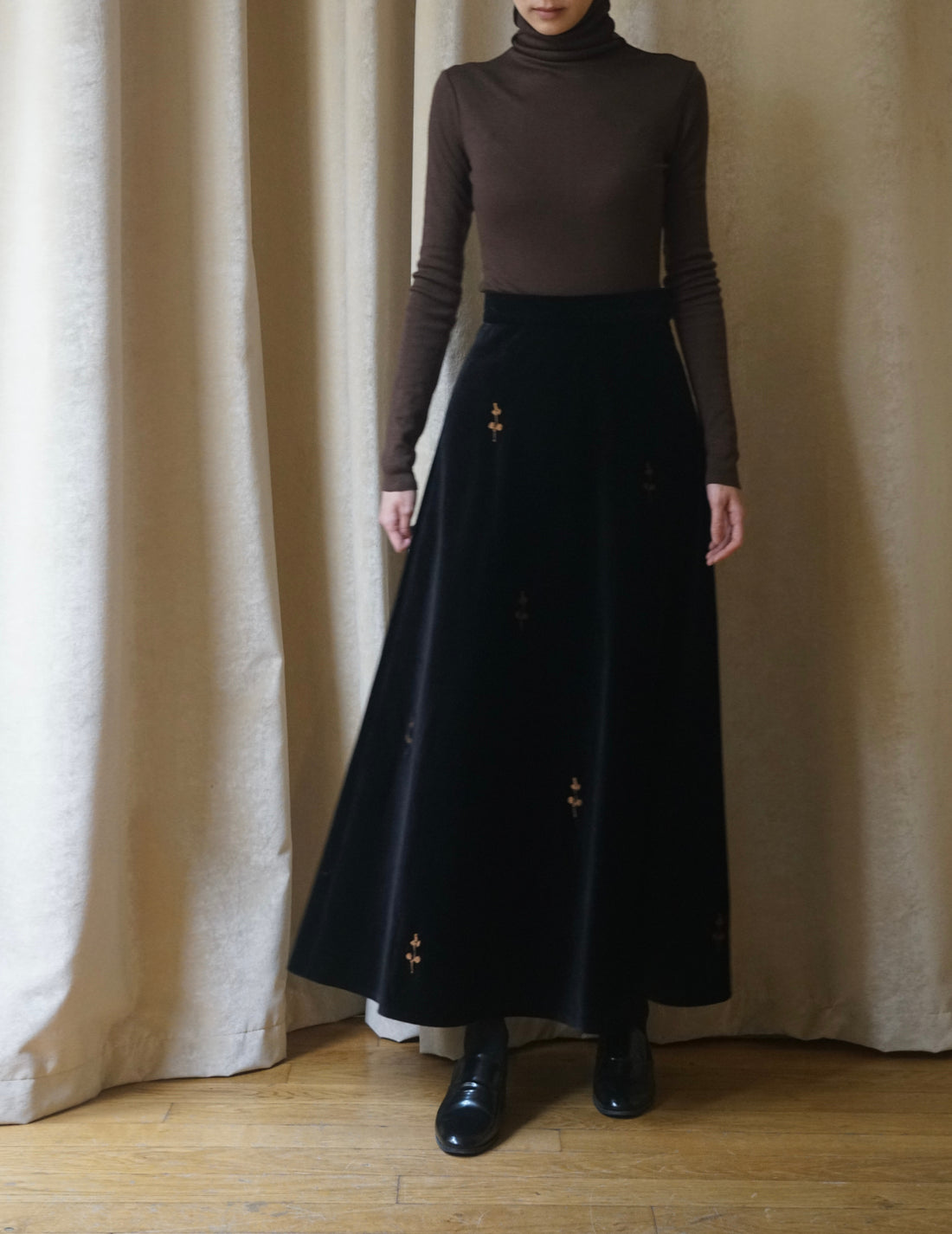 Velvet Black “Rose” Skirt