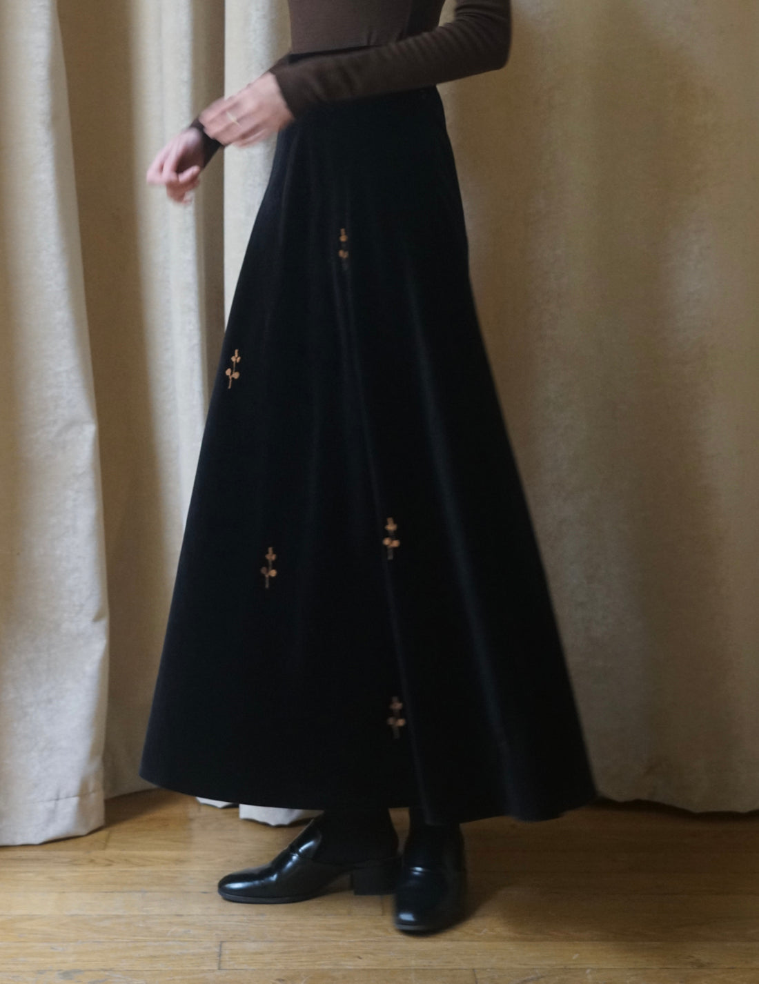 Velvet Black “Rose” Skirt