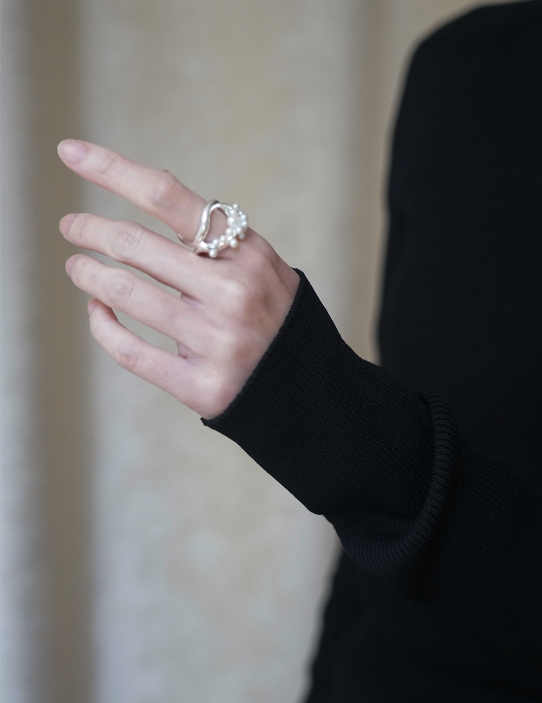 Ribbed Mockneck Knit Top