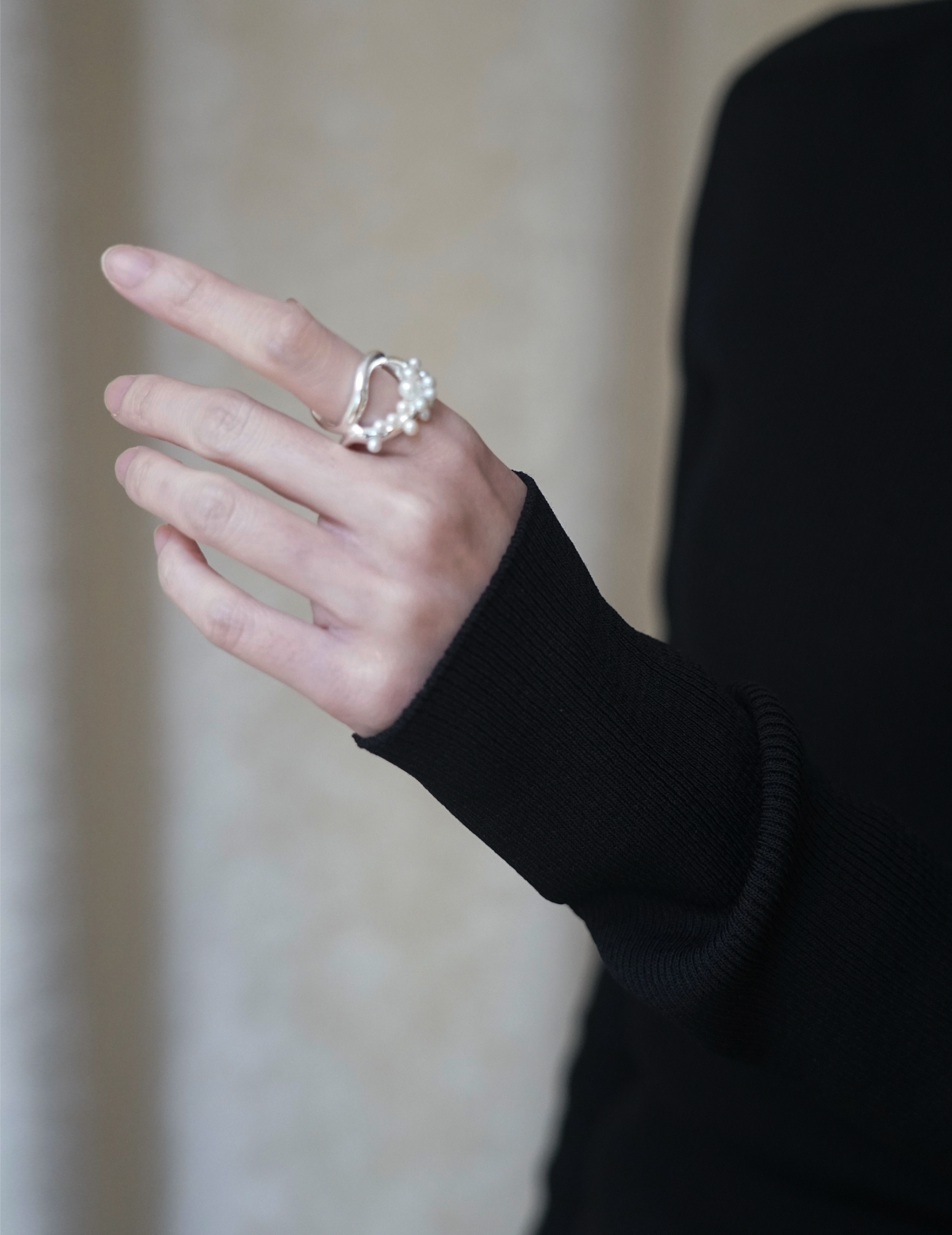 Ribbed Mockneck Knit Top