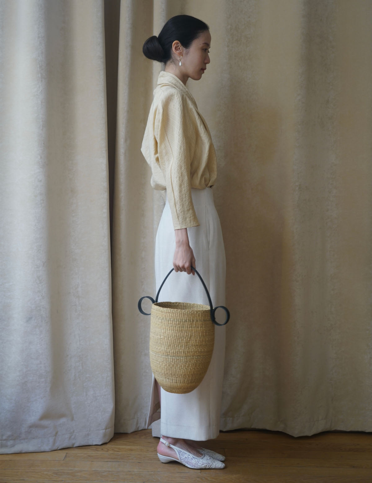 Akamae 雙耳錐形草编包  N.16