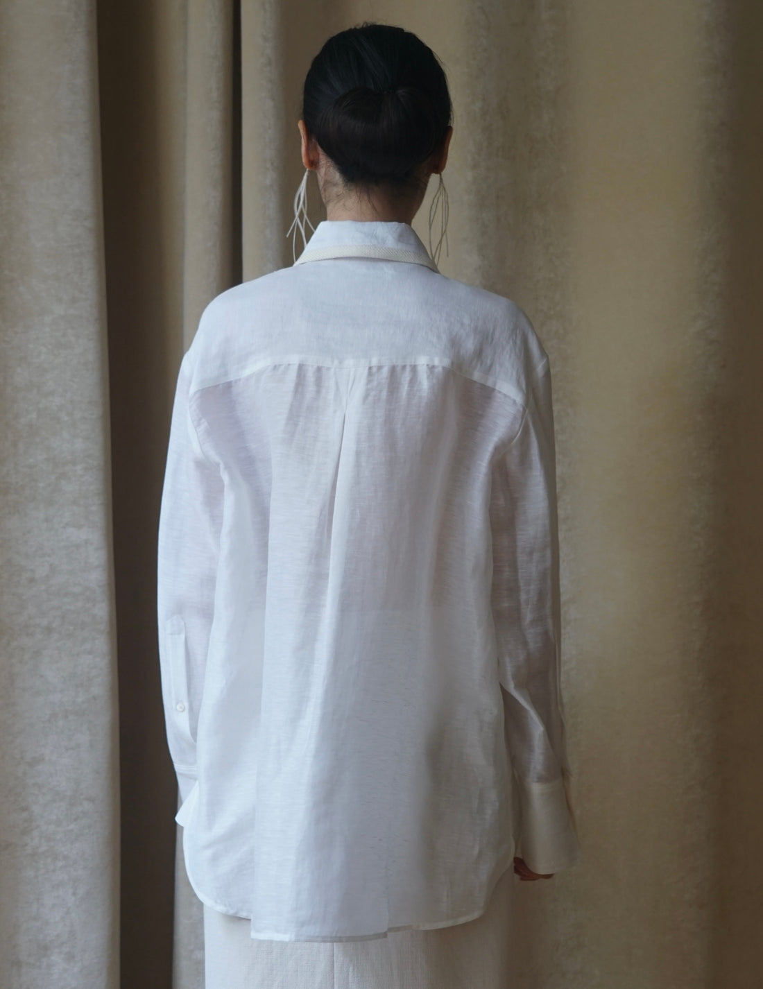 Atelier Sigga 絲麻混紡襯衫・ 白