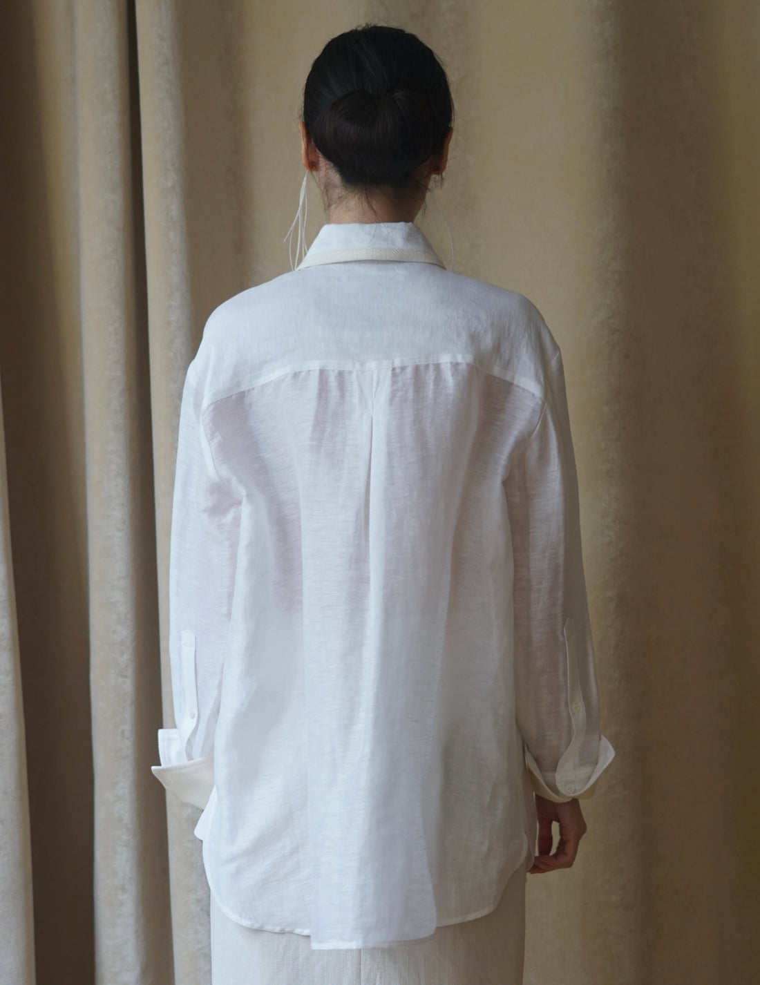 Atelier Sigga 絲麻混紡襯衫・ 白