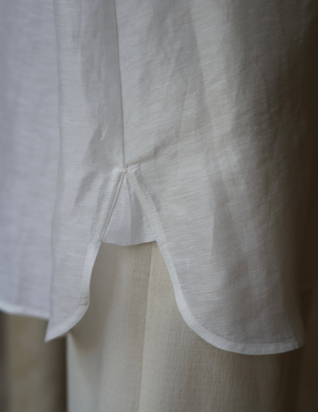 Atelier Sigga 絲麻混紡襯衫・ 白