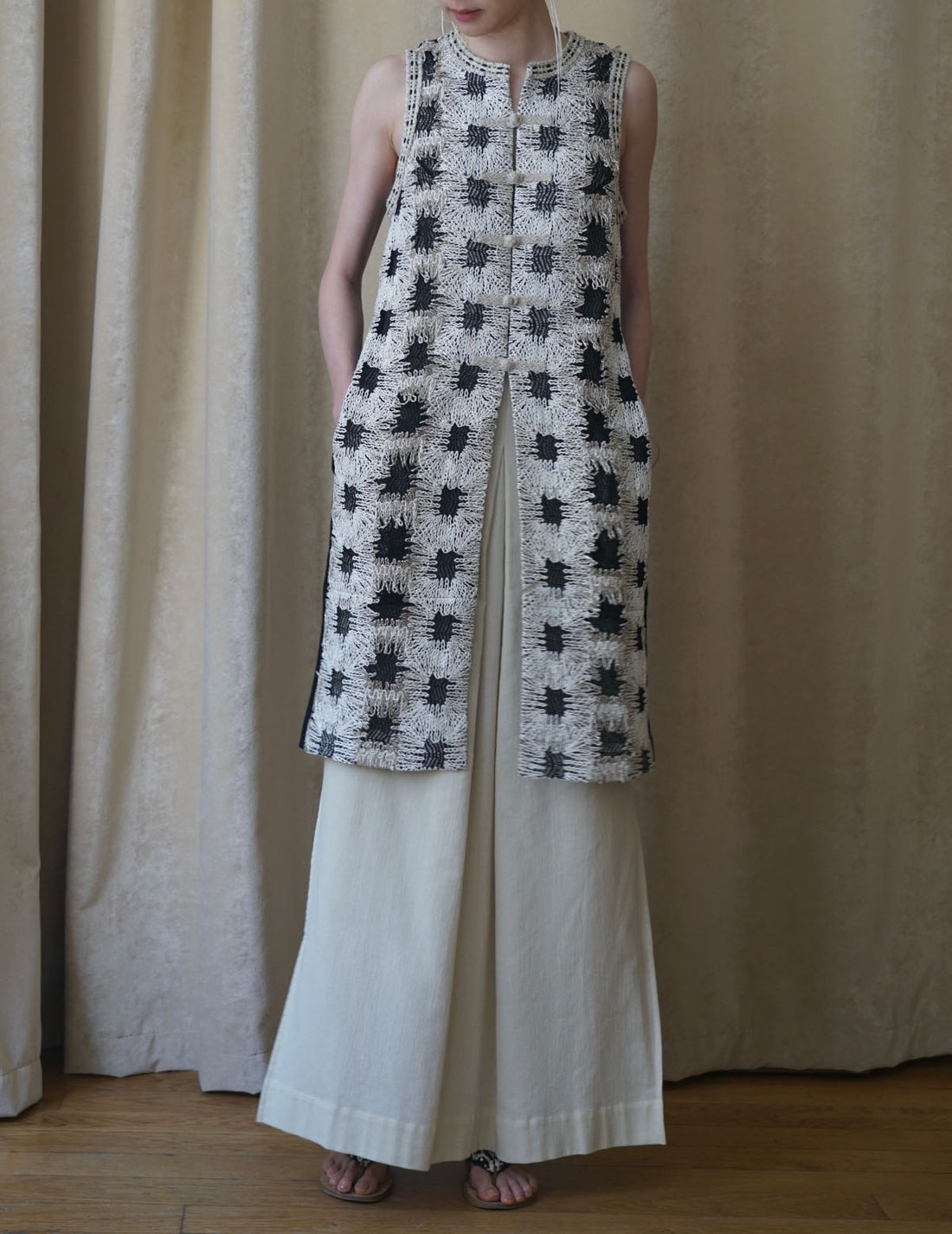 Pre-order｜Patchwork Knit Long Vest