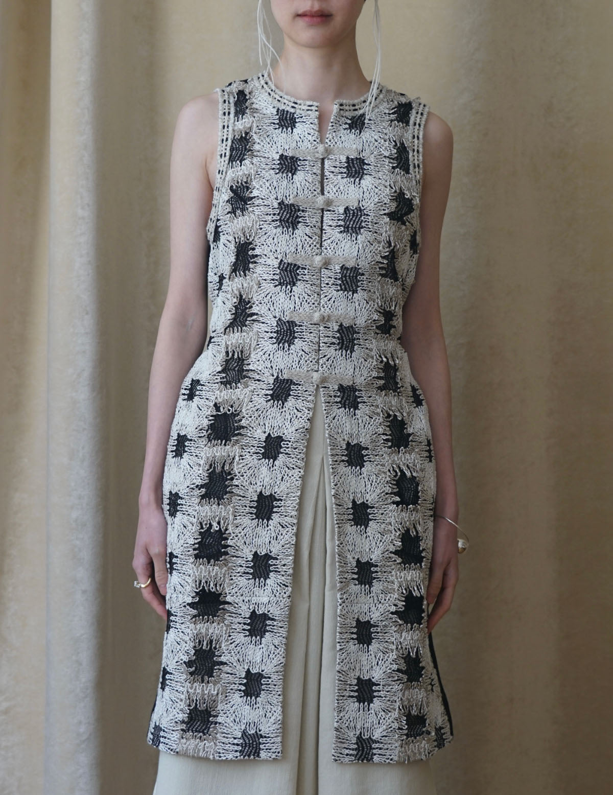 Pre-order｜Patchwork Knit Long Vest
