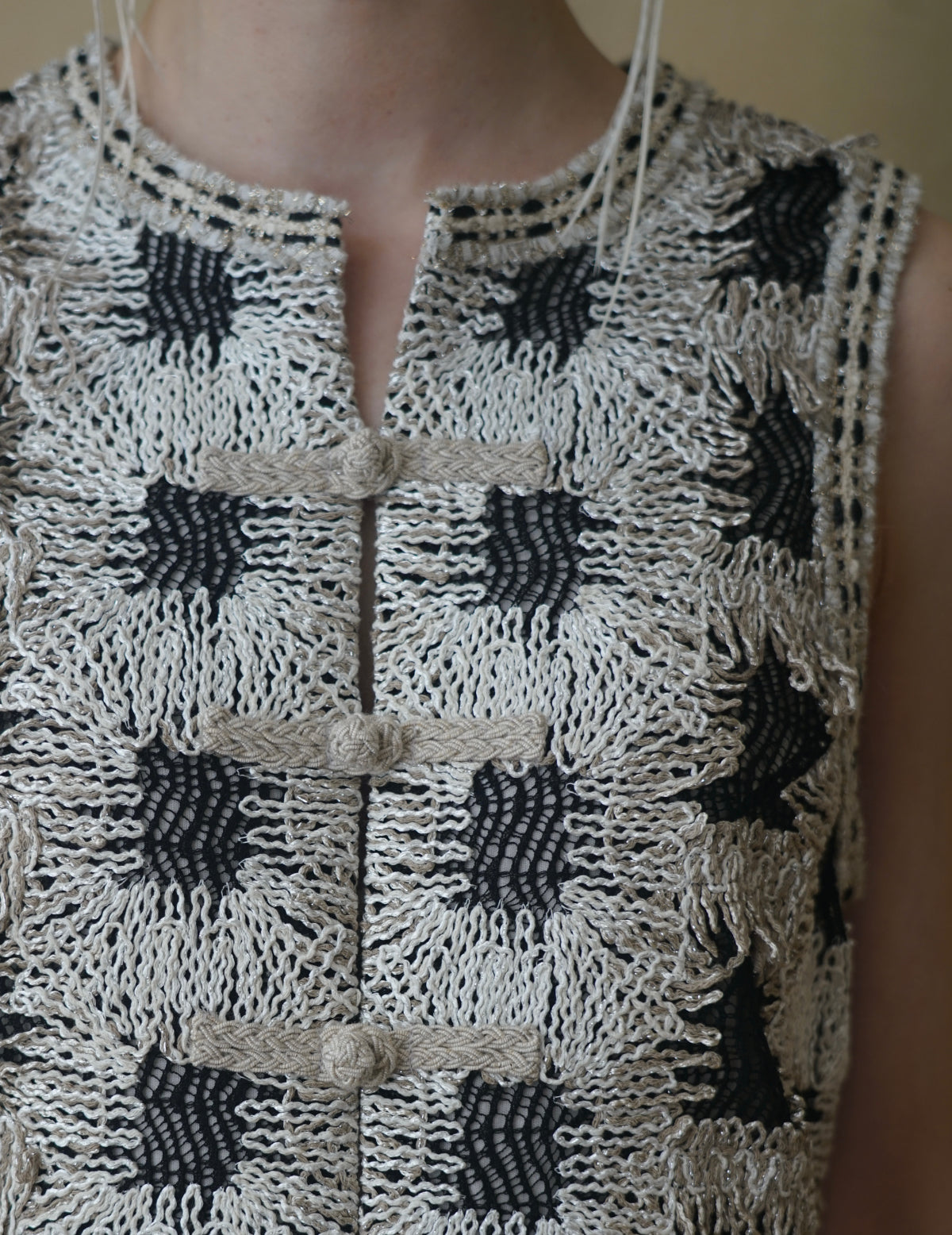 Pre-order｜Patchwork Knit Long Vest