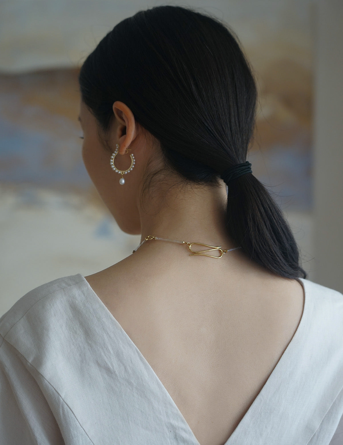 White Mourning Earrings