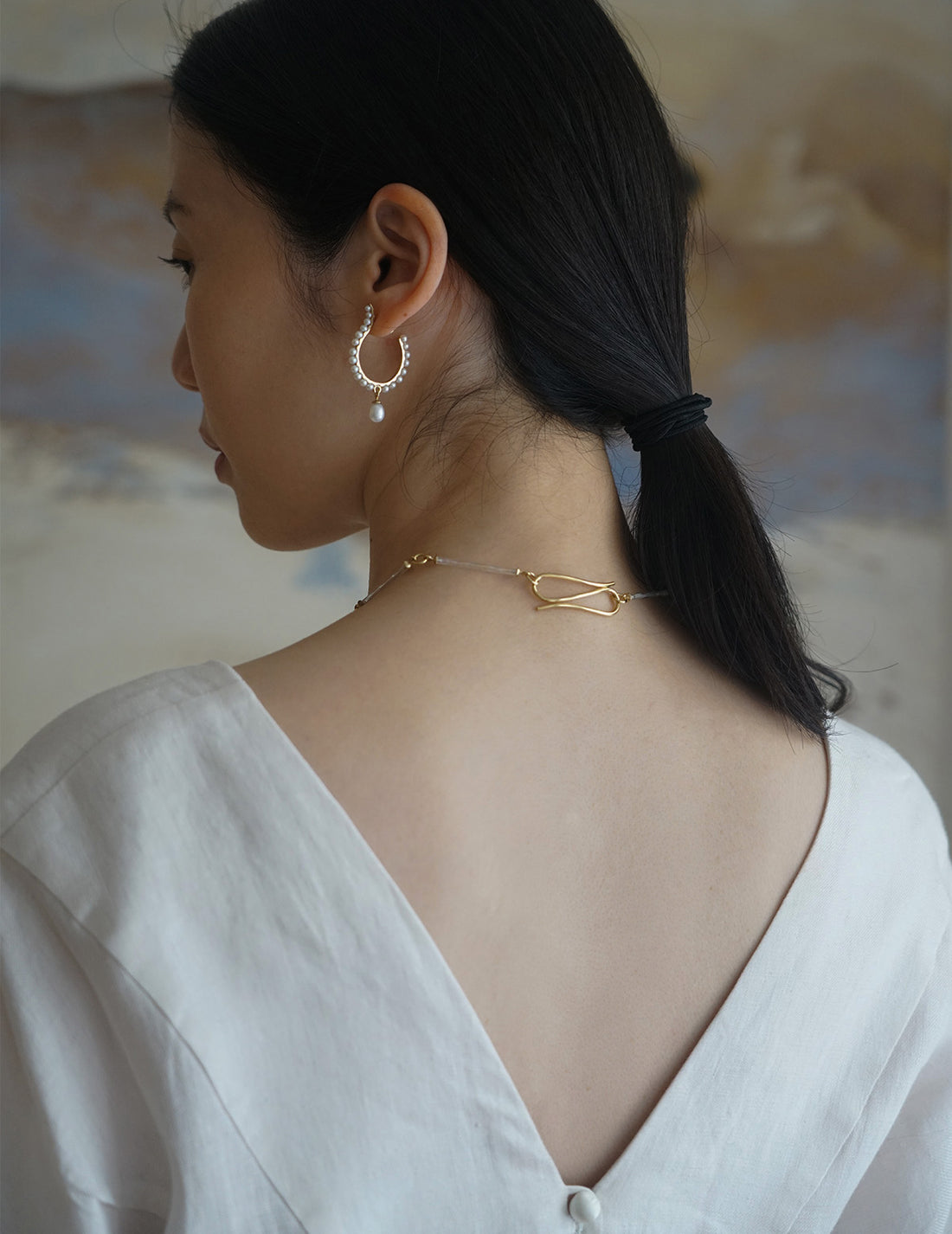 White Mourning Earrings