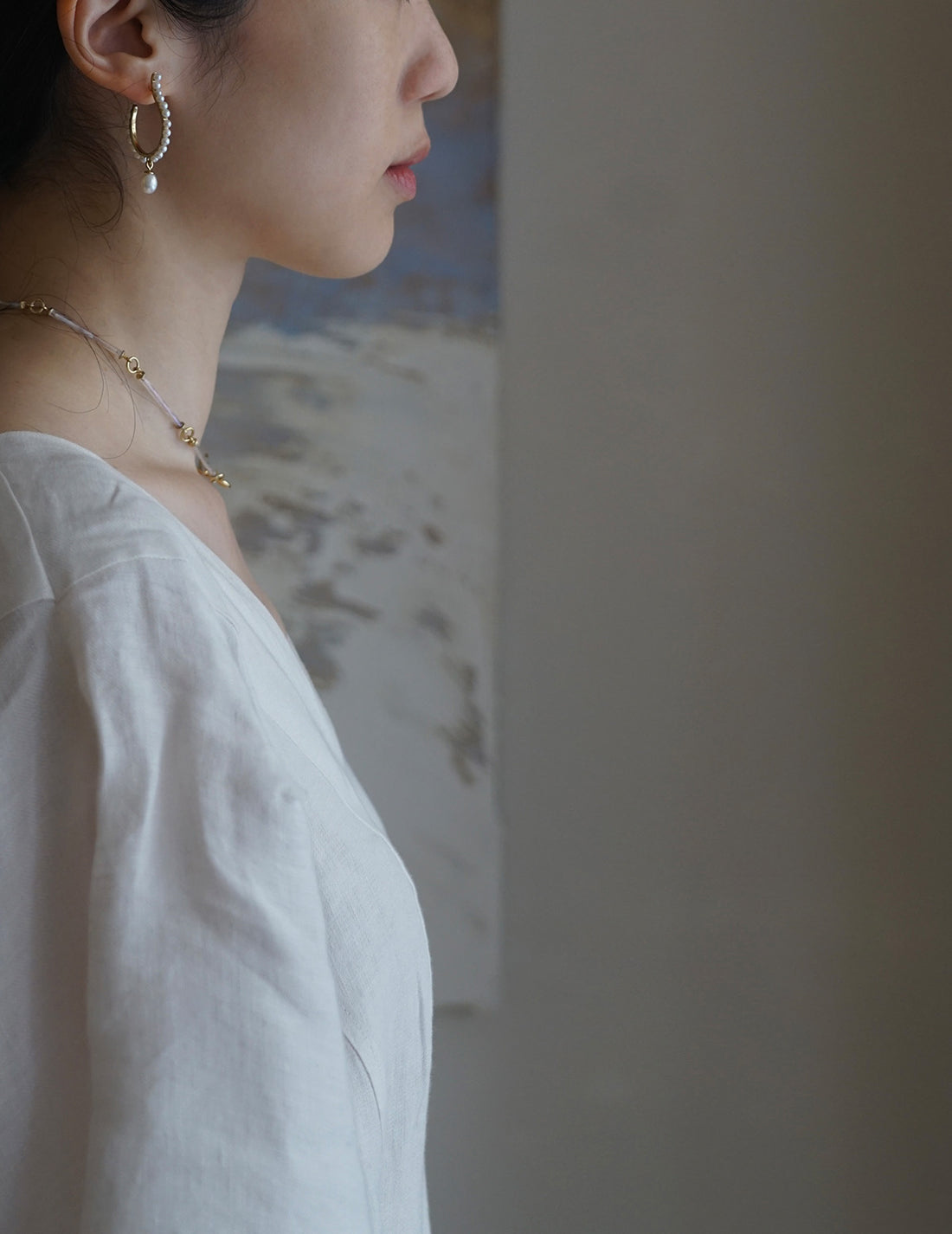 White Mourning Earrings