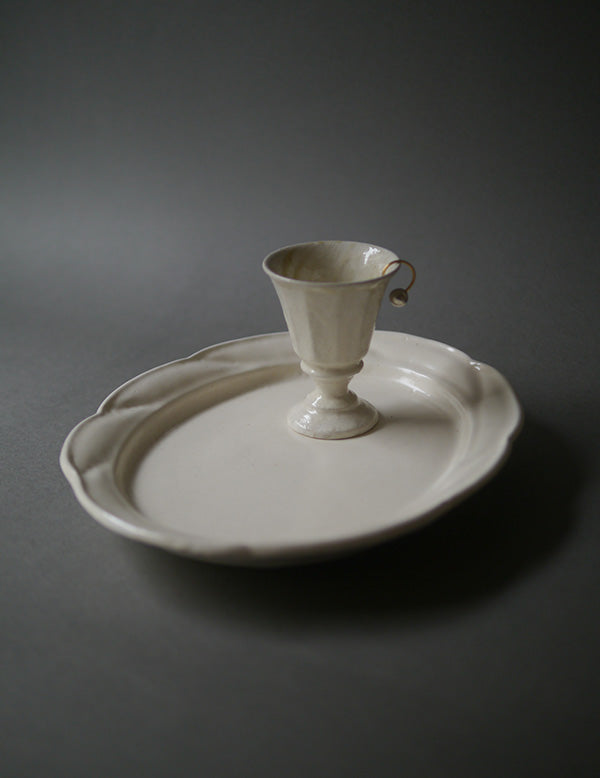 White Glazed Sake Cup