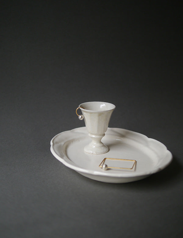 White Glazed Sake Cup