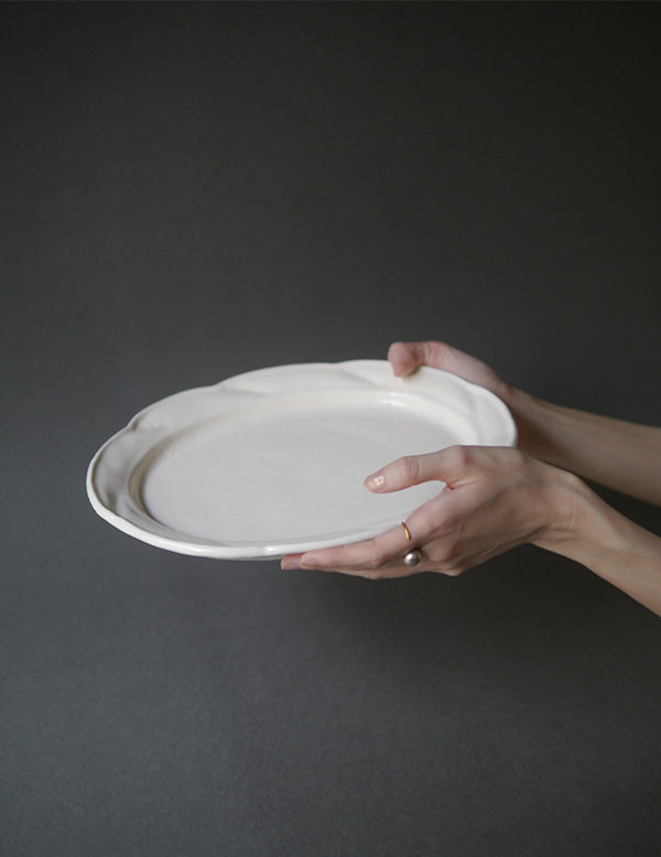 White Glazed Oval Dish