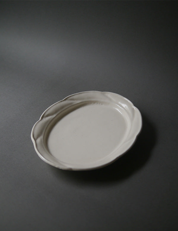 White Glazed Oval Dish