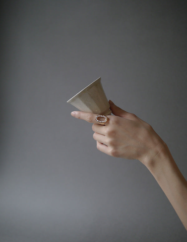 White Glazed Sake Cup