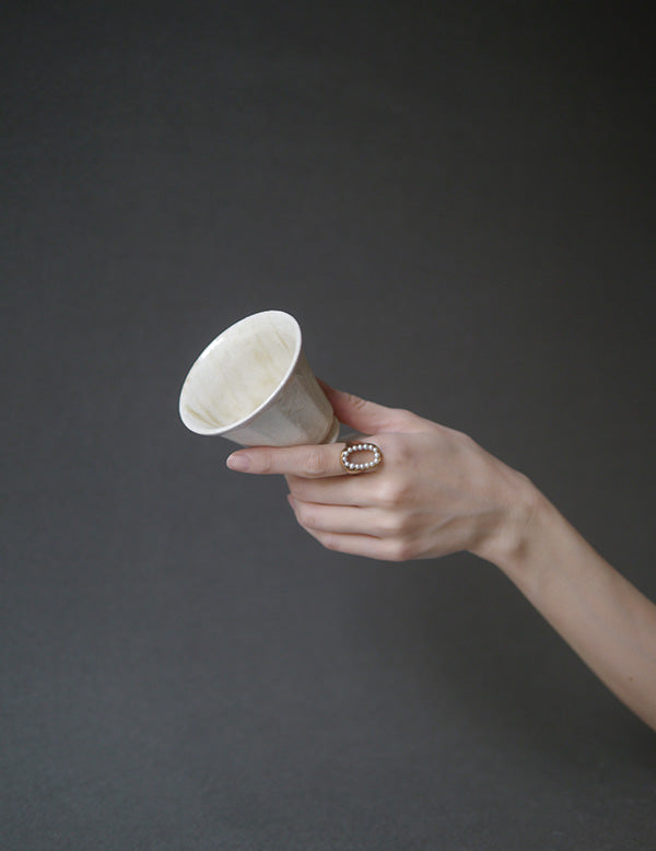 White Glazed Sake Cup