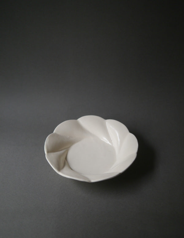 White Glazed Deep Floral Plate