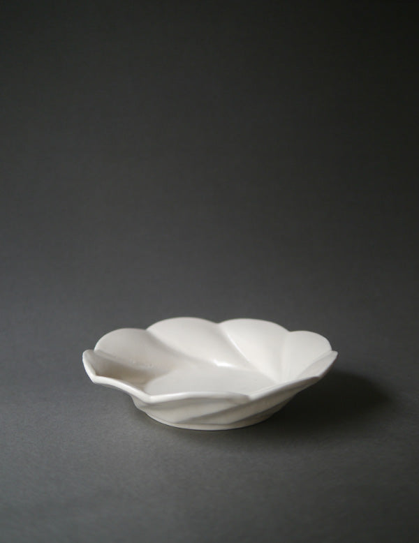 White Glazed Deep Floral Plate