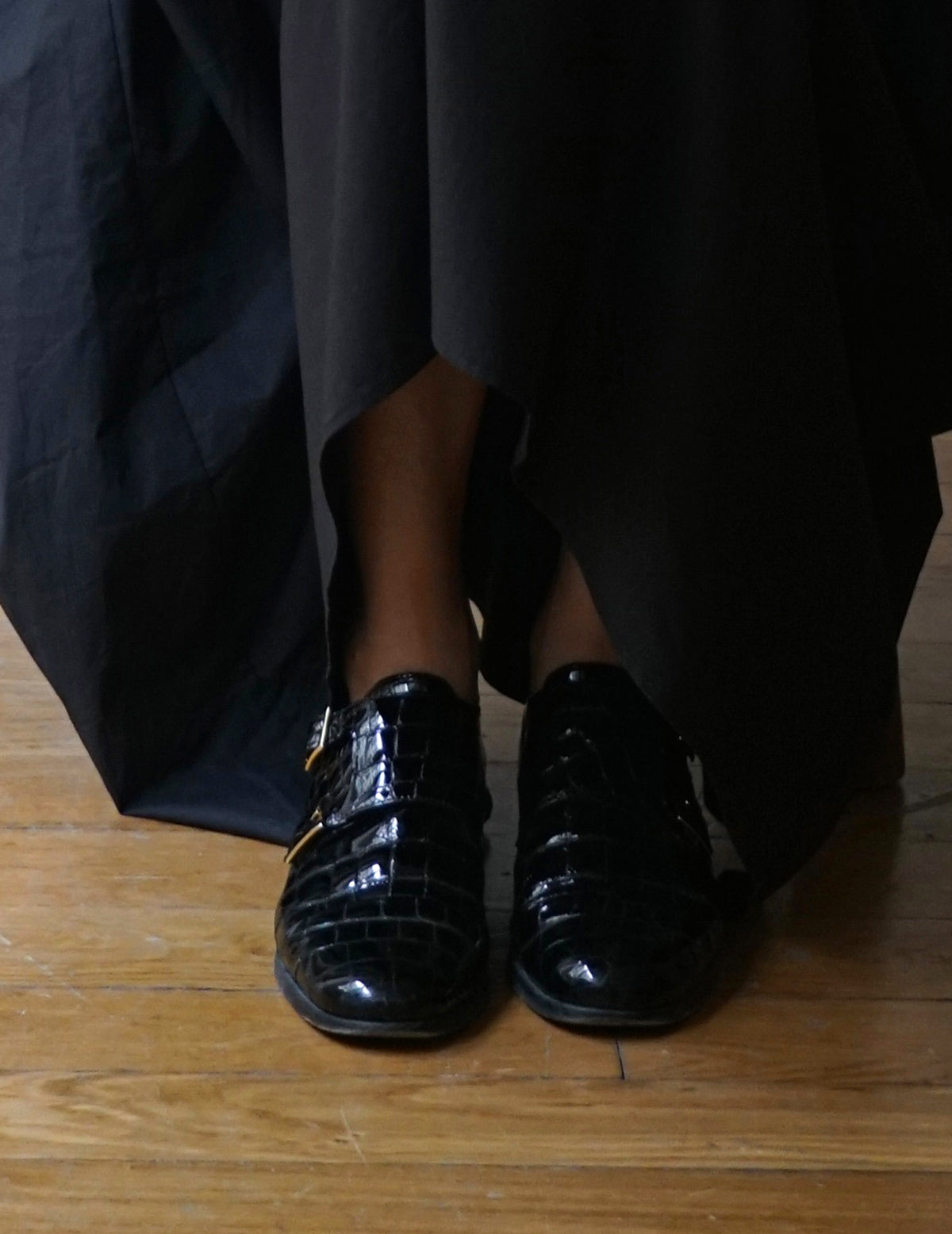 Mr. Thomas漆皮雙扣皮鞋・黑