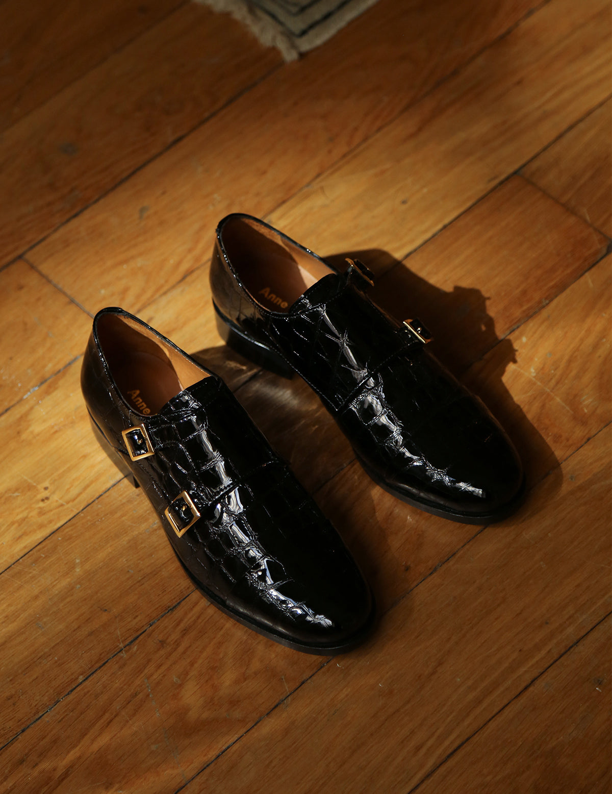 Mr. Thomas漆皮雙扣皮鞋・黑