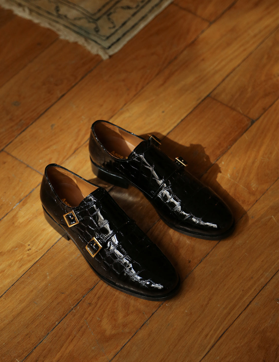 Mr. Thomas漆皮雙扣皮鞋・黑