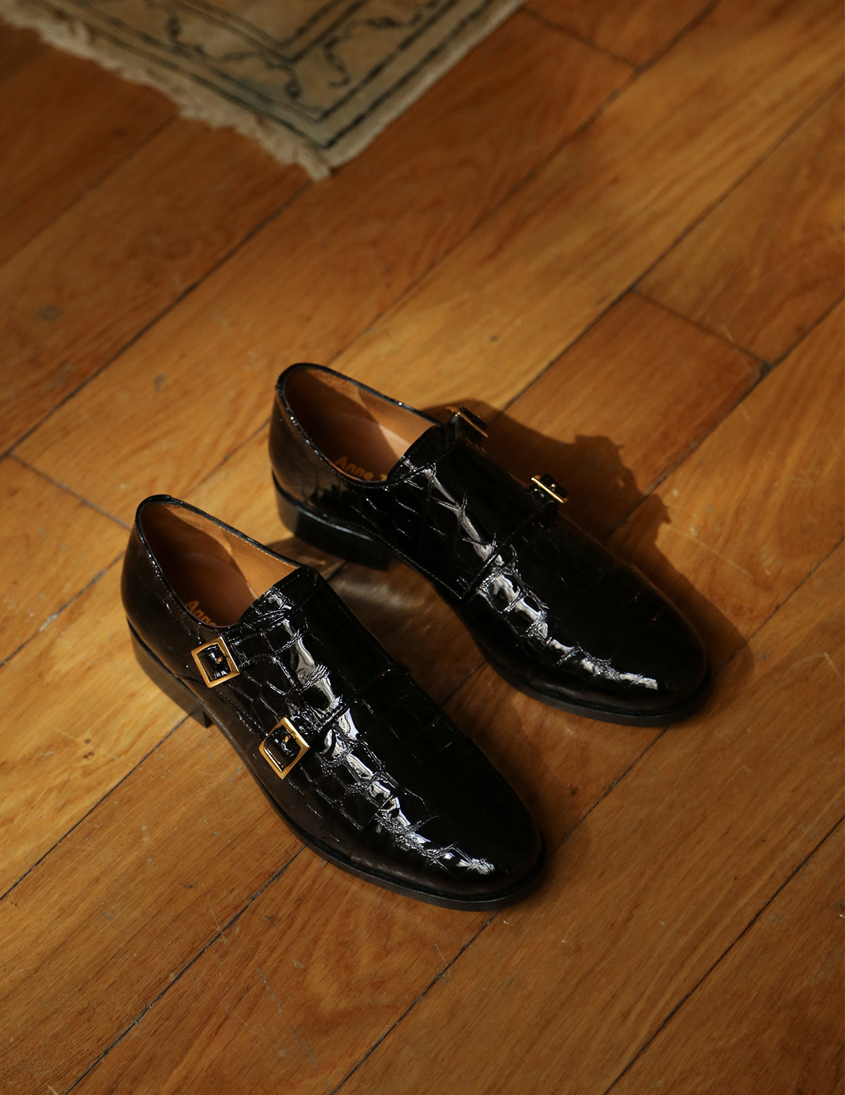 Mr. Thomas漆皮雙扣皮鞋・黑